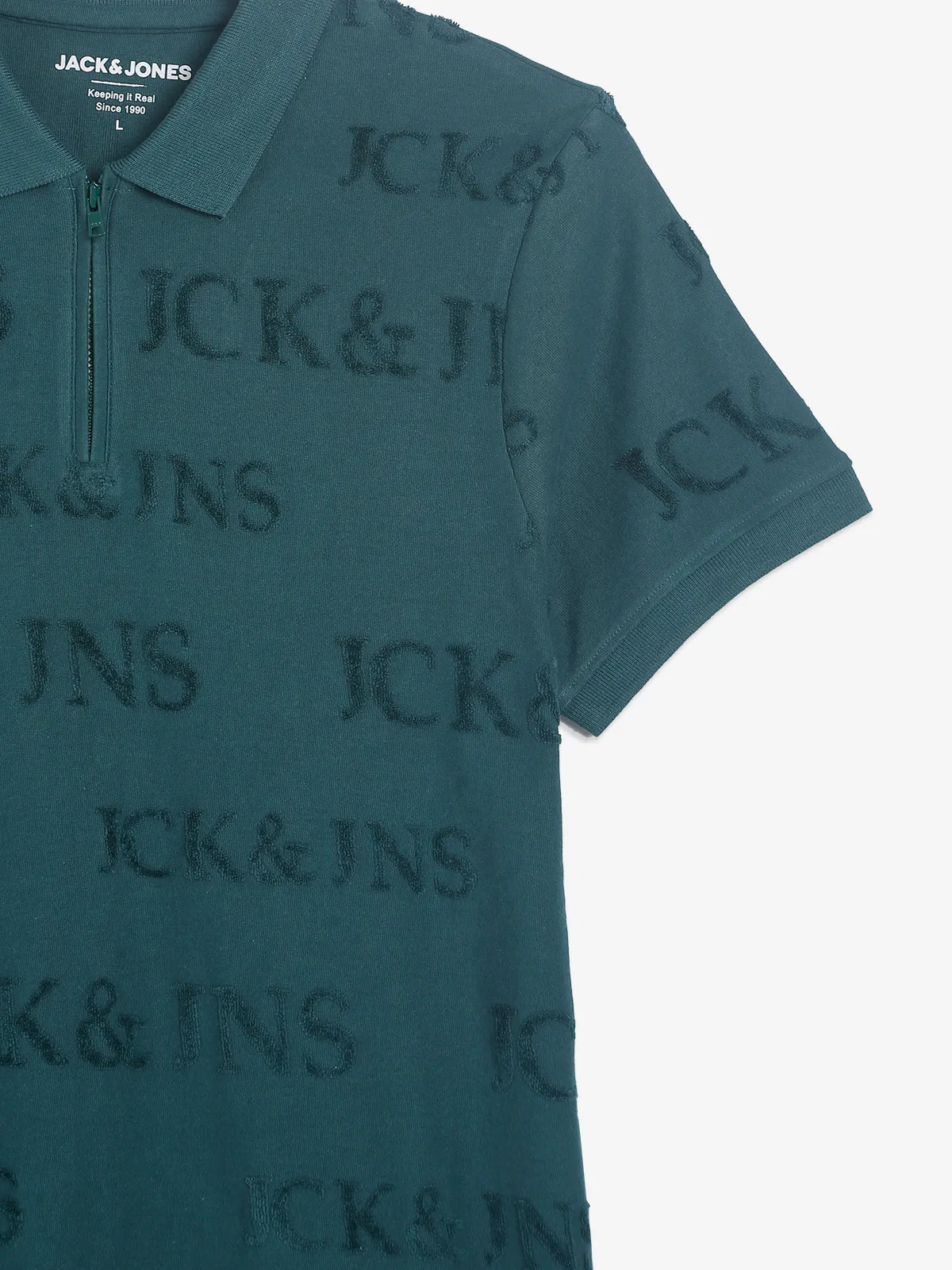 JACK&JONES teal blue polo t-shirt