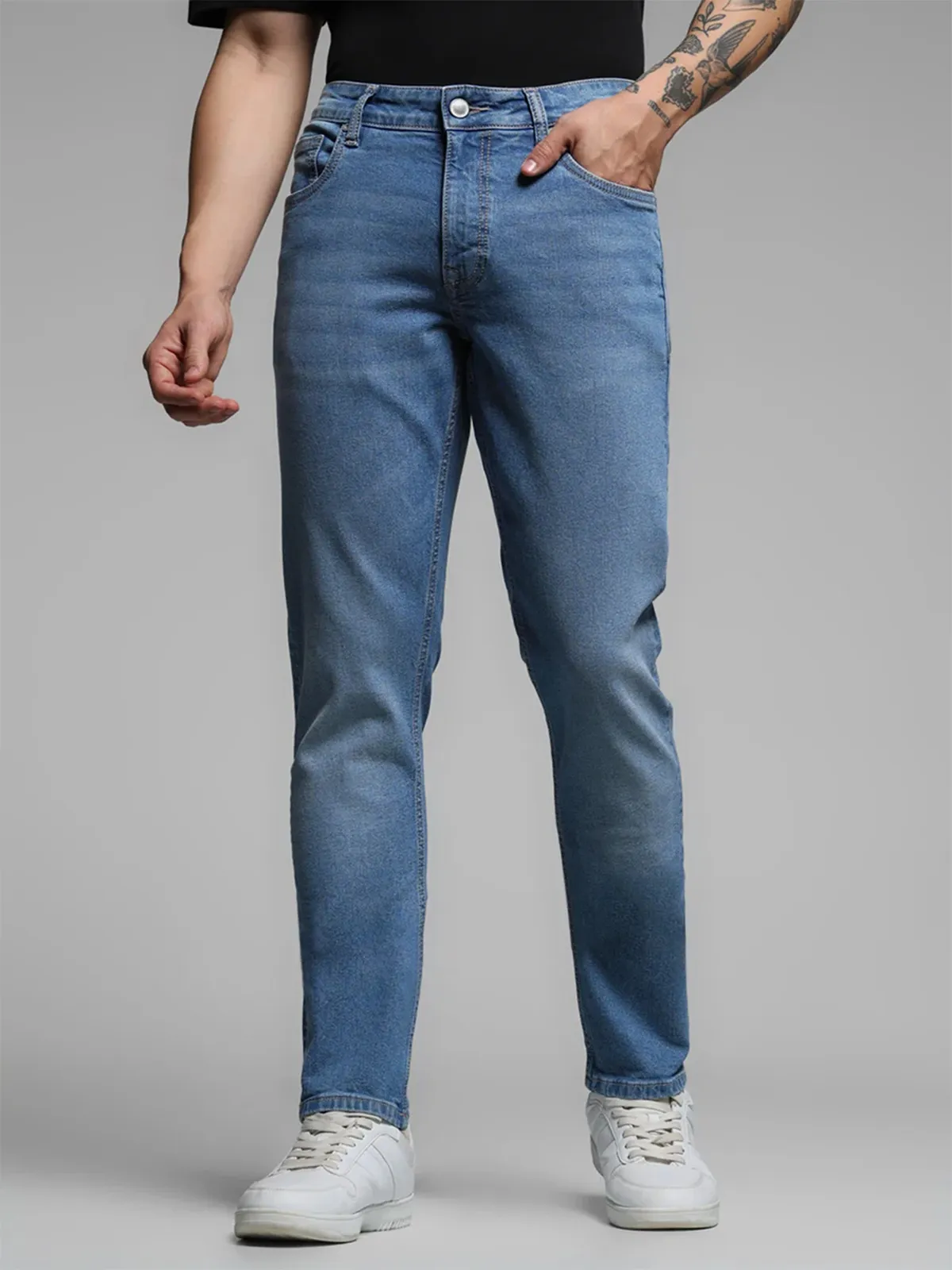 JACK&JONES washed blue denim slim fit jeansG3MJE5296 United States