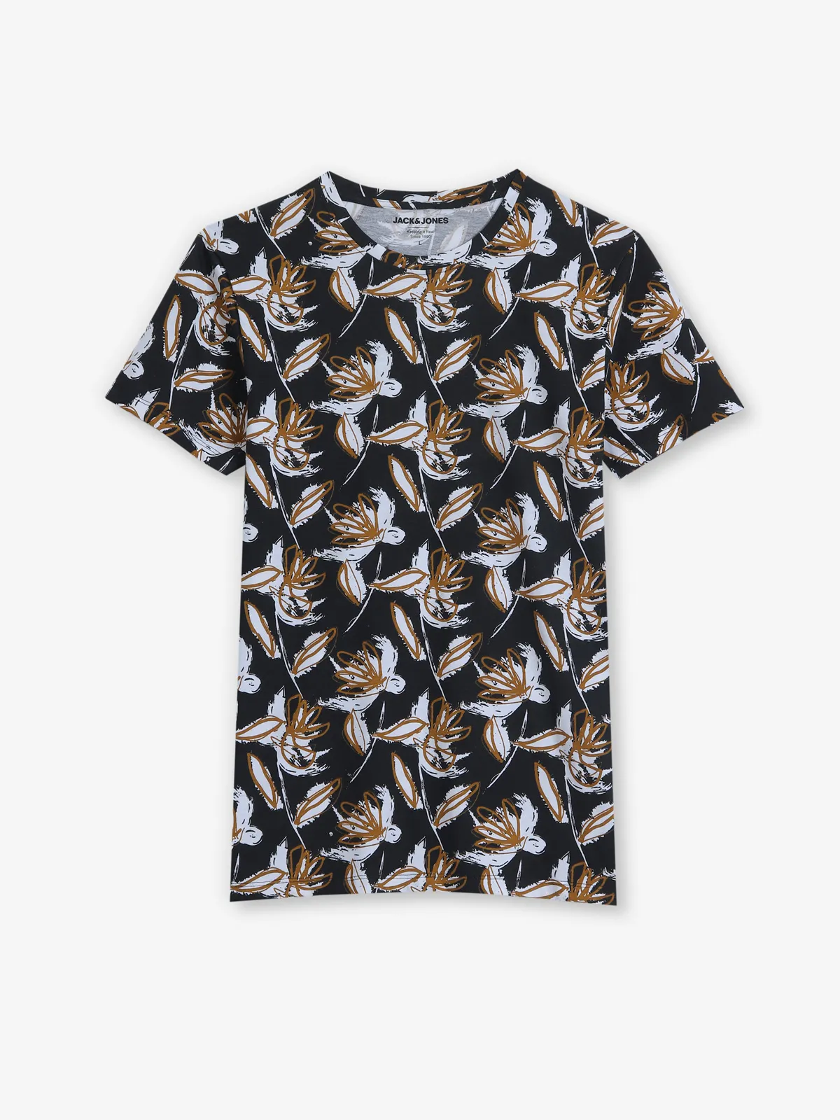 JACK & JONES black and white printed t-shirt