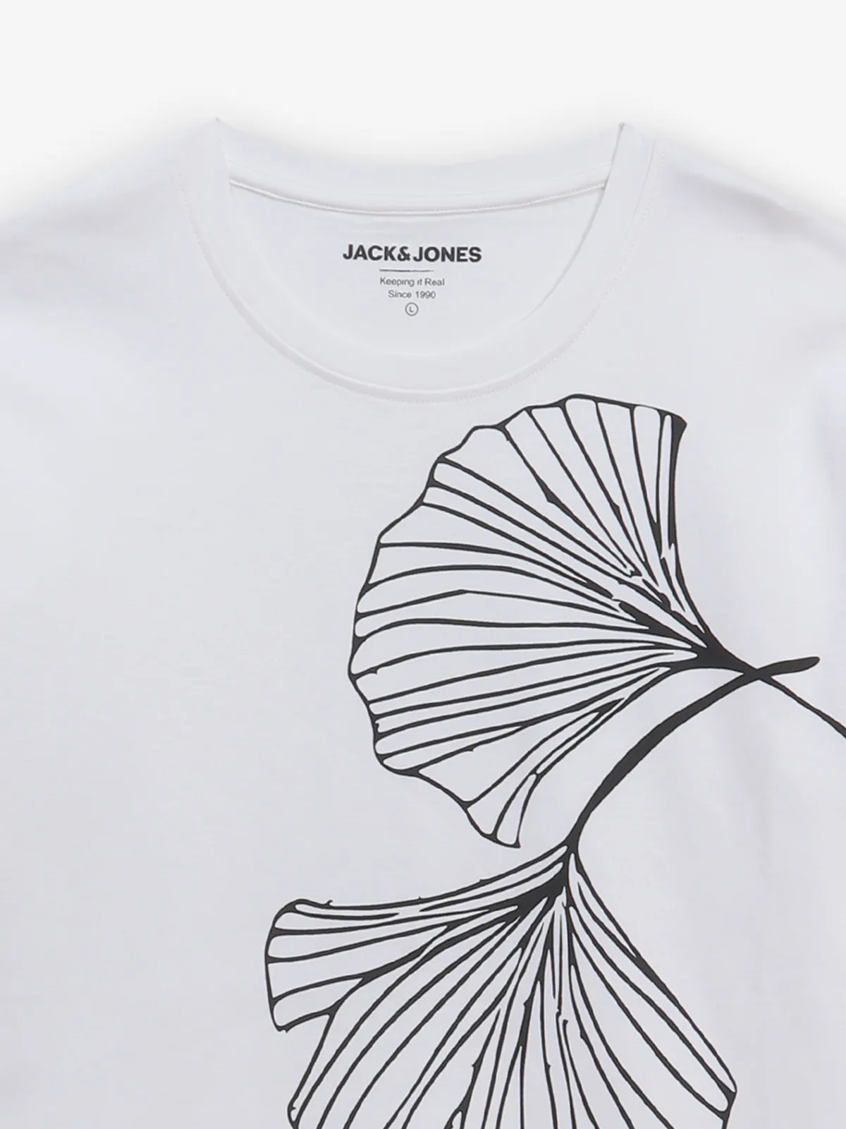 JACK & JONES white cotton t-shirt in printed