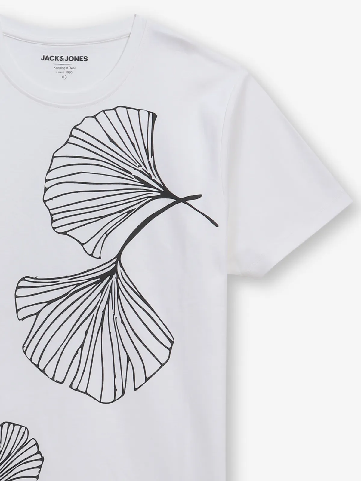 JACK & JONES white cotton t-shirt in printed