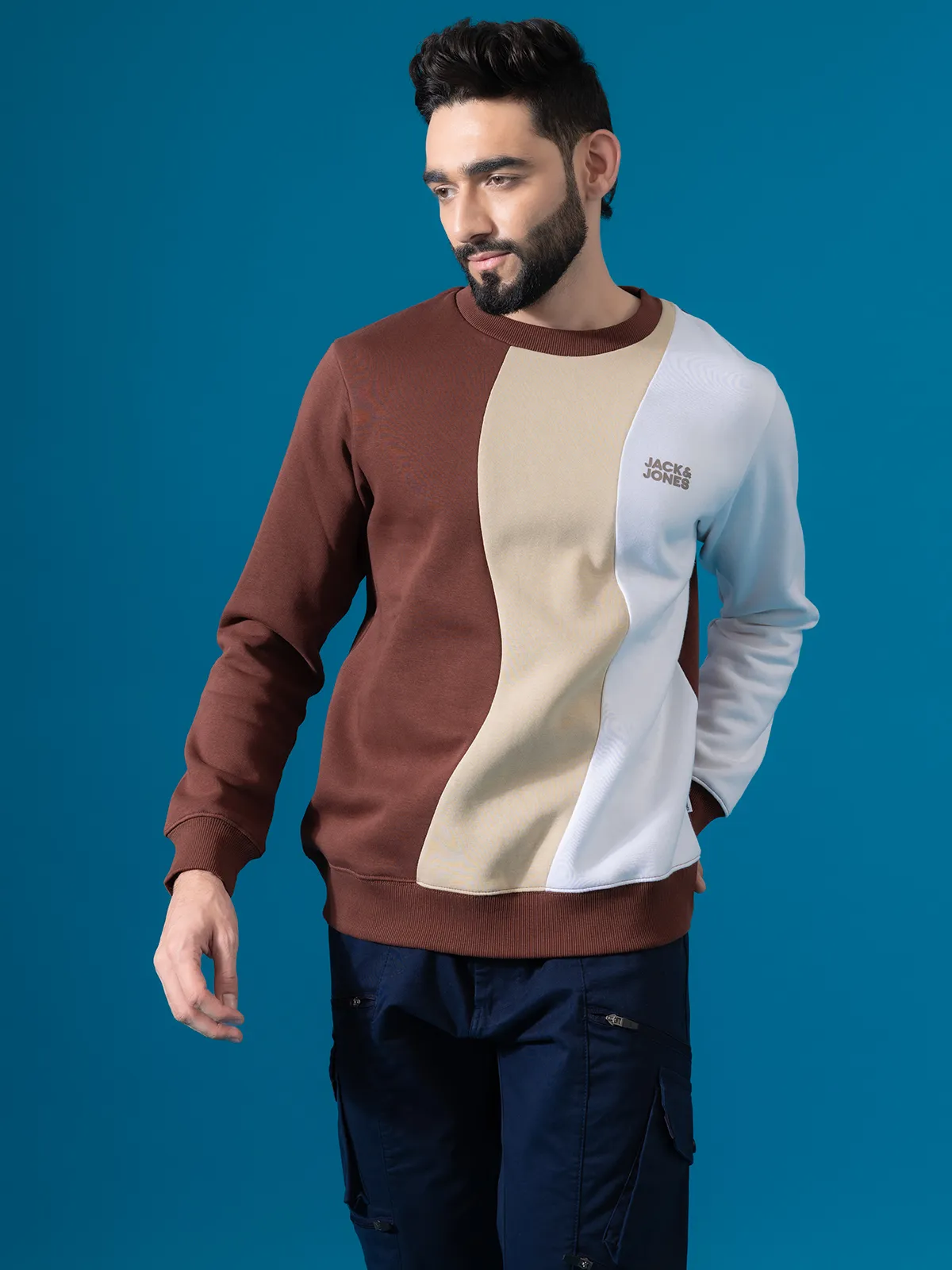 JACK AND JONES brown sweat shirt for men