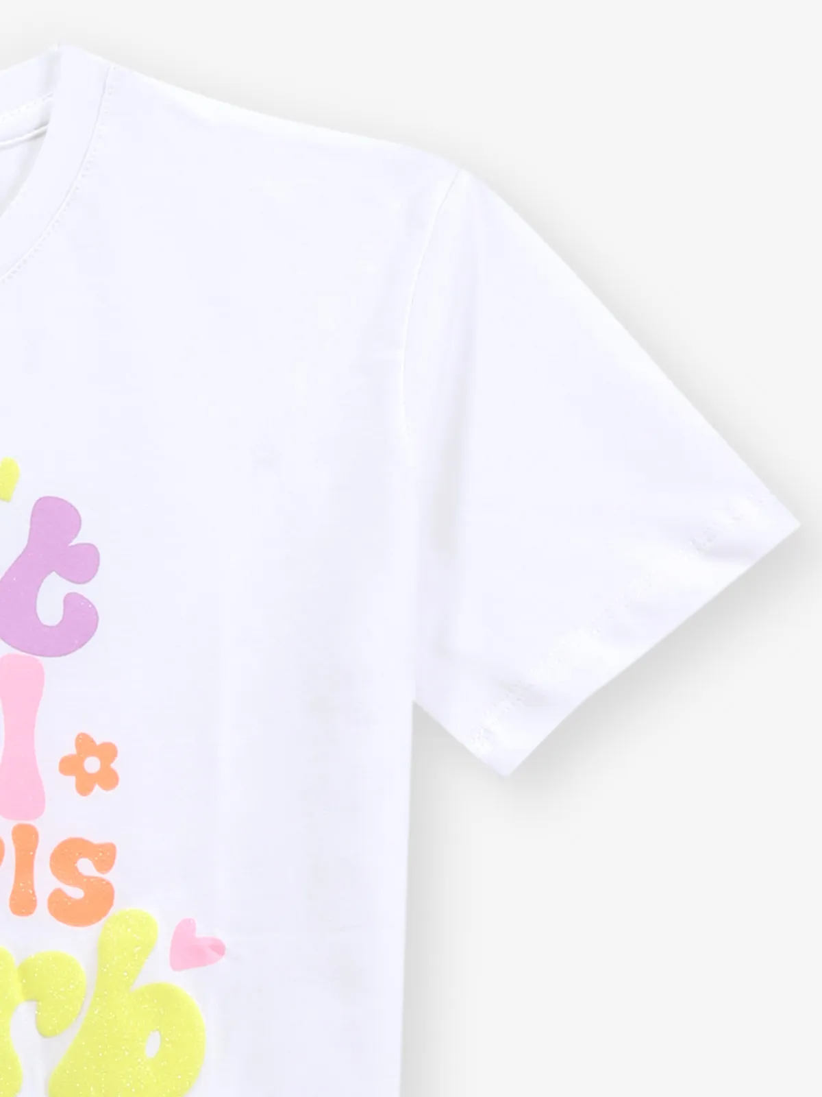 JUST CLOTHES white printed crop top