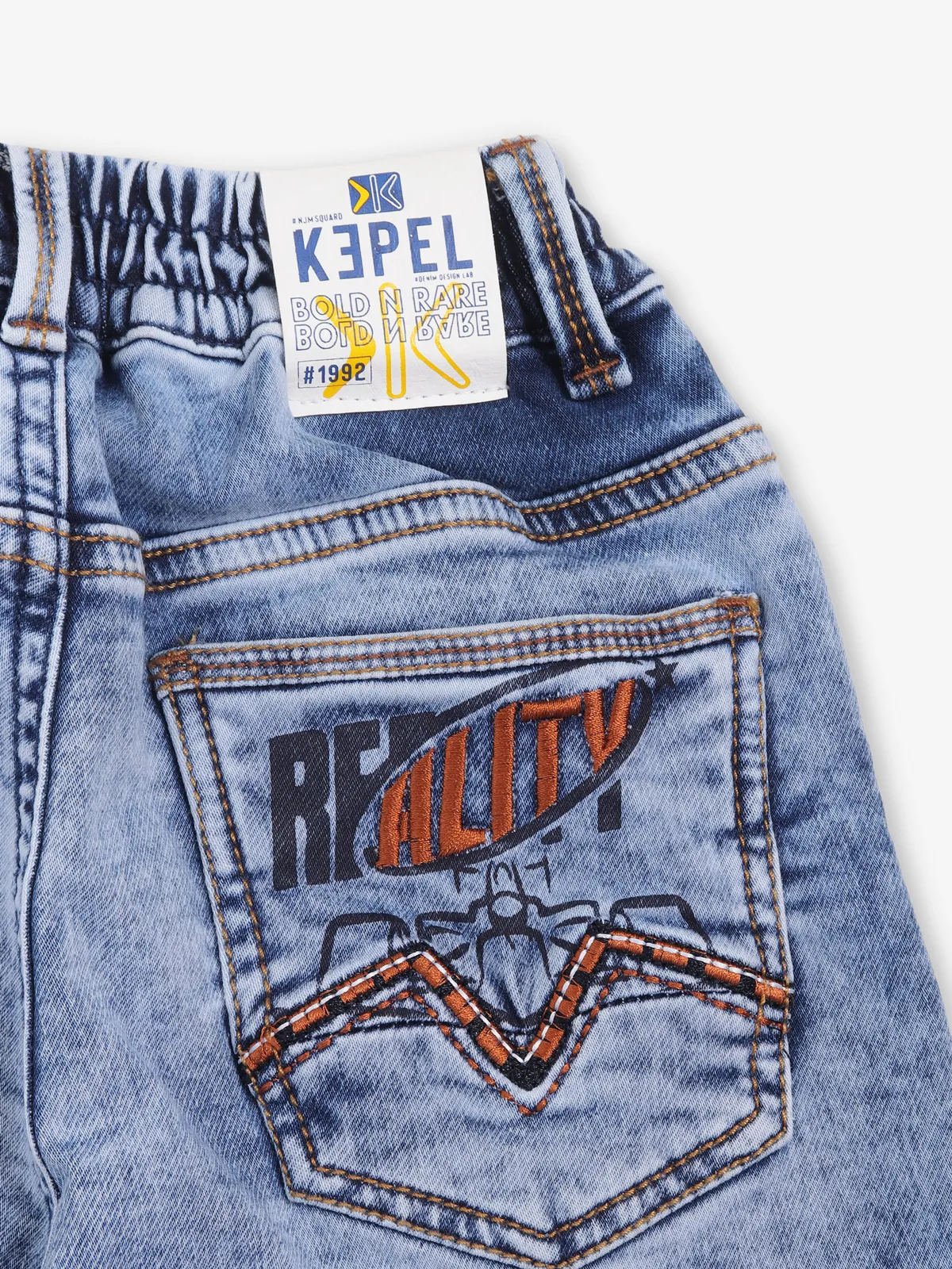 KEPEL sky blue washed denim jeans
