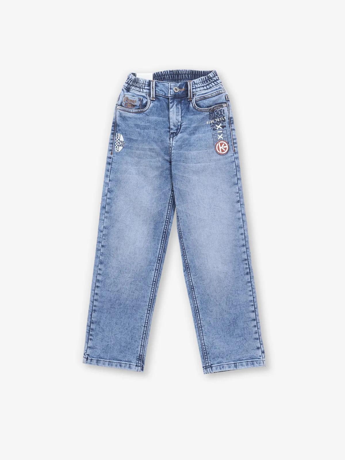 KEPEL sky blue washed denim jeans