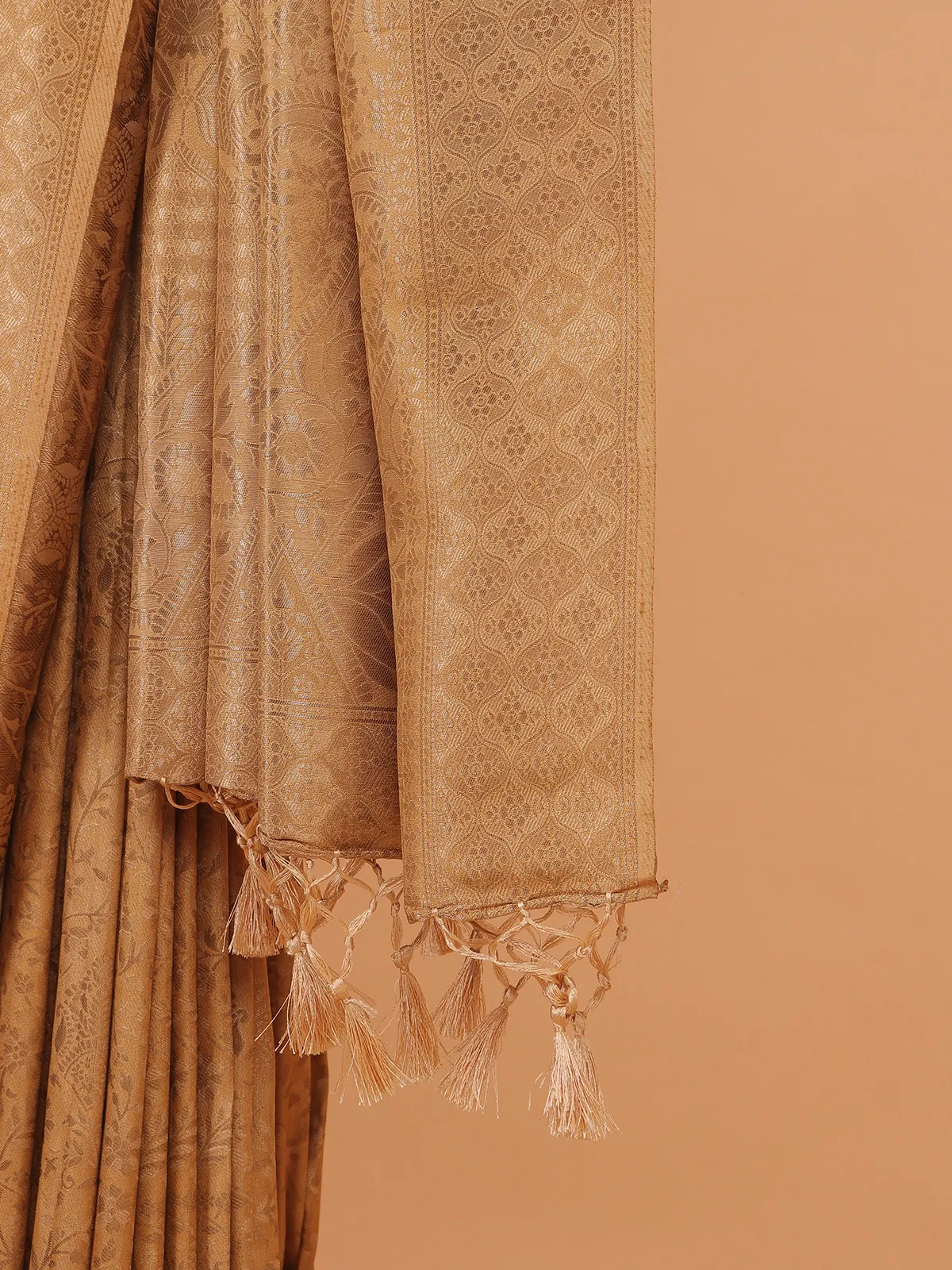 Khaki kanjivaram silk saree for women