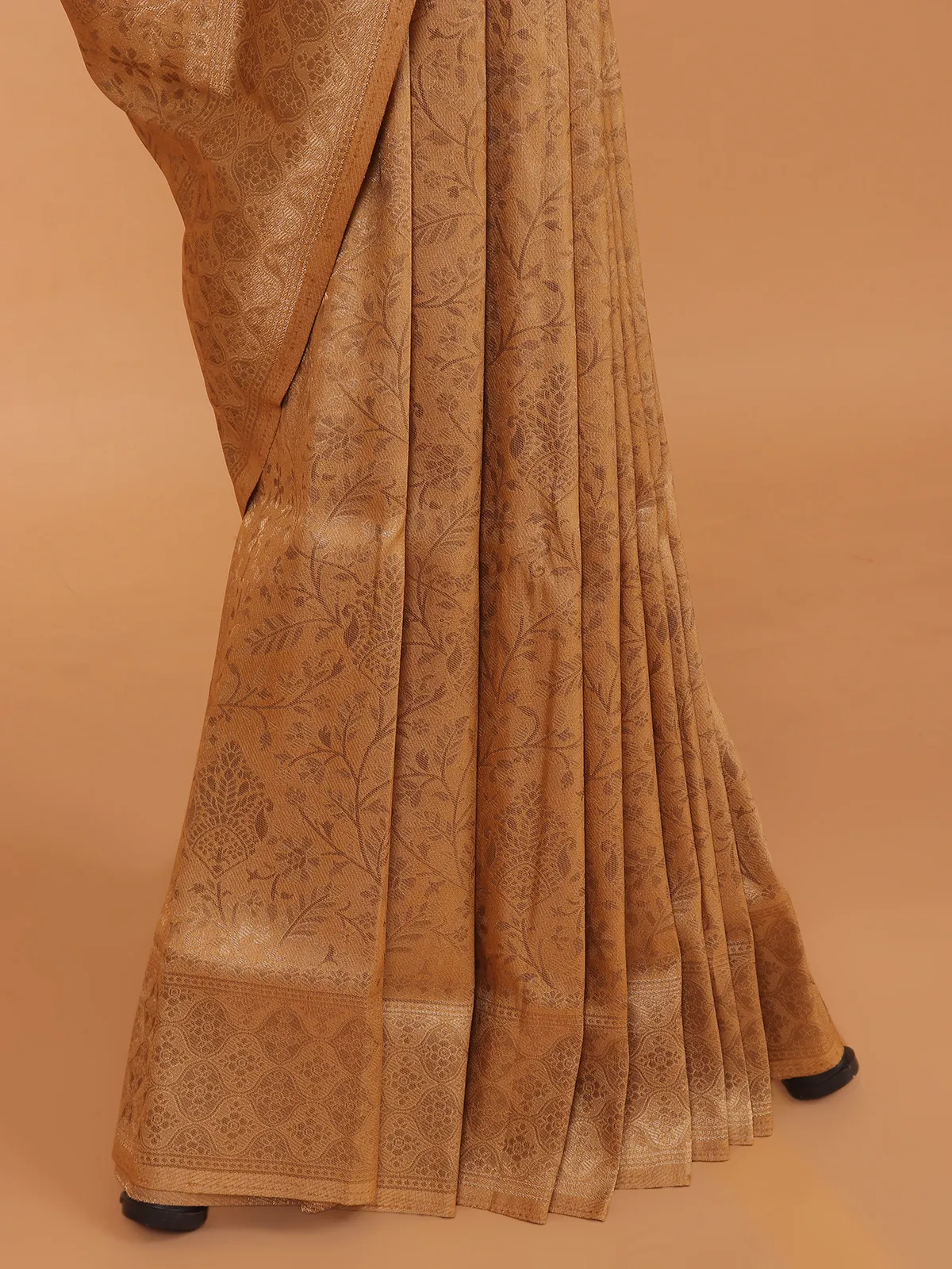 Khaki kanjivaram silk saree for women