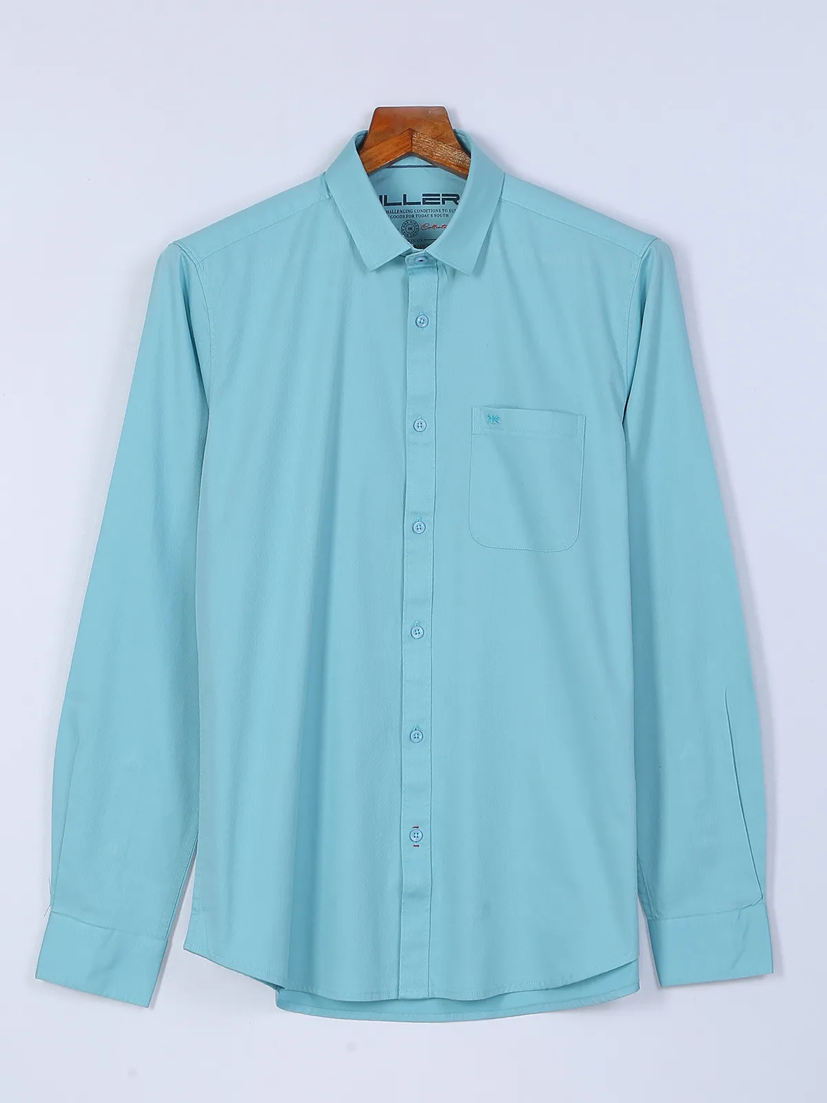 Killer light blue cotton plain shirt