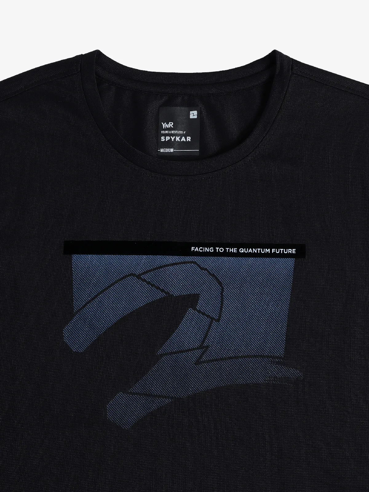 Spykar printed black t-shirt