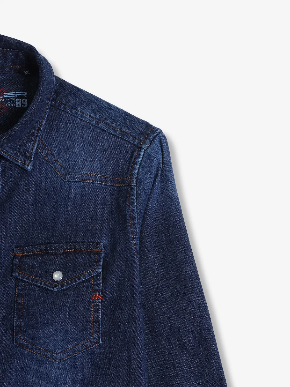 KILLER BOYS dark blue washed denim shirt