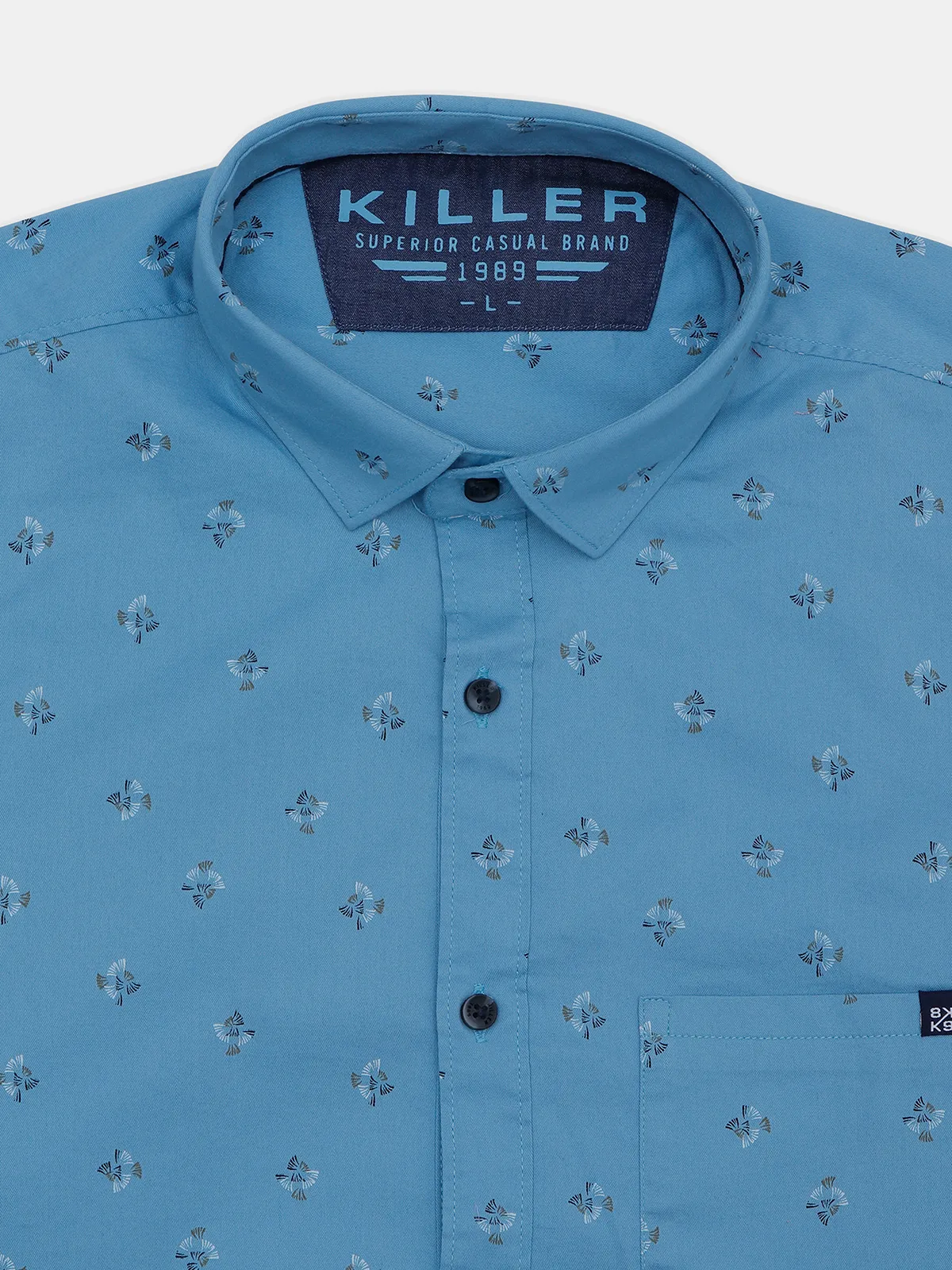 Killer casual wear printed blue shirt