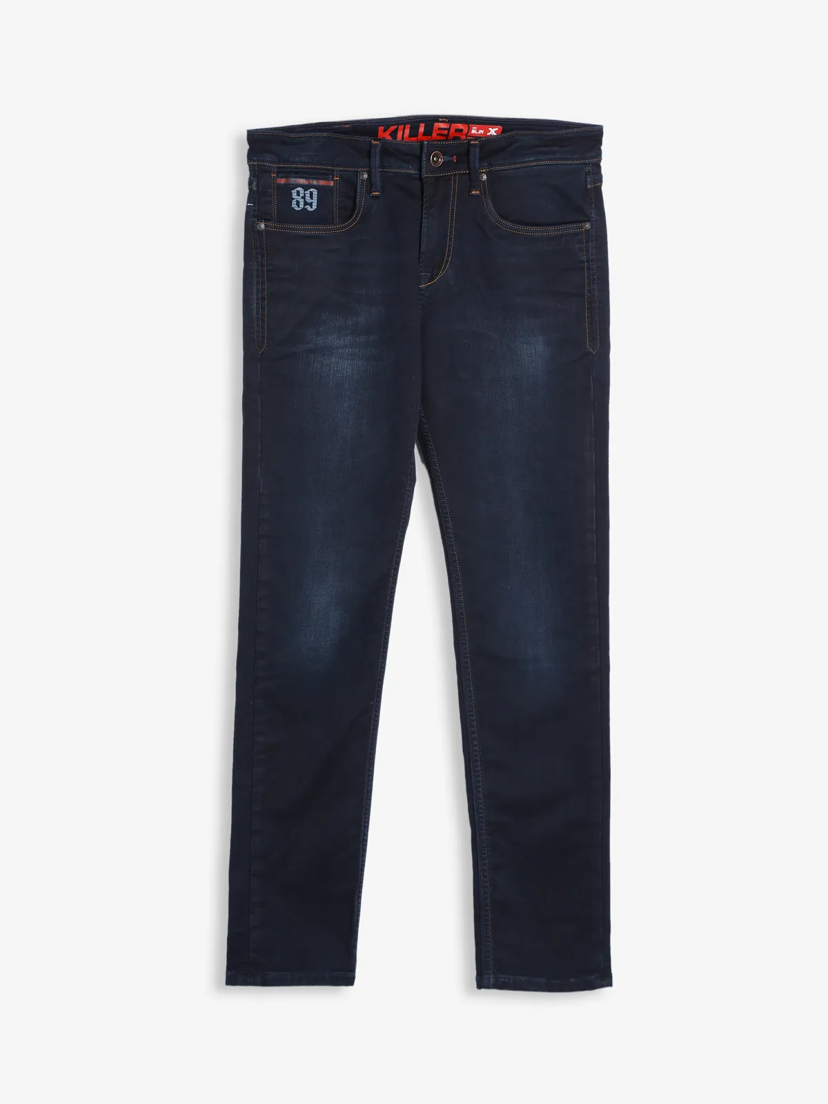 Killer dark navy slim fit washed jeans