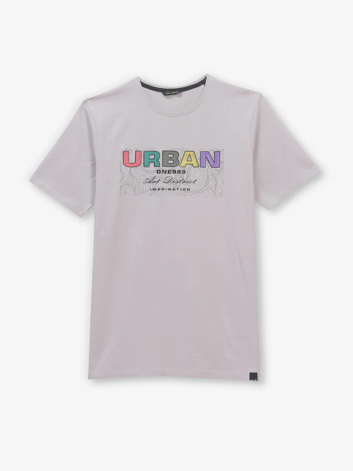 KILLER grey printed slim fit t-shirt
