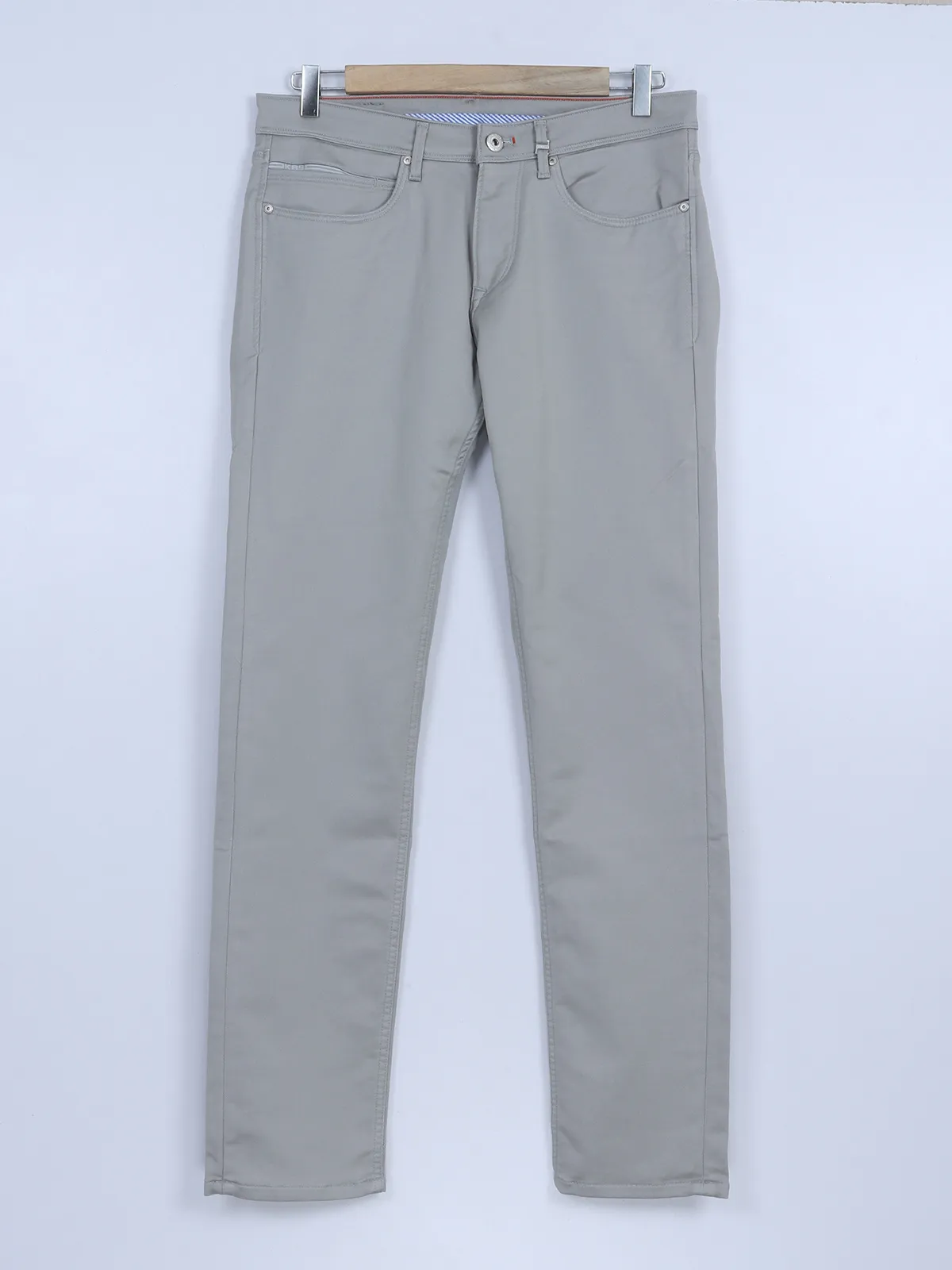 Killer grey solid cotton trouser