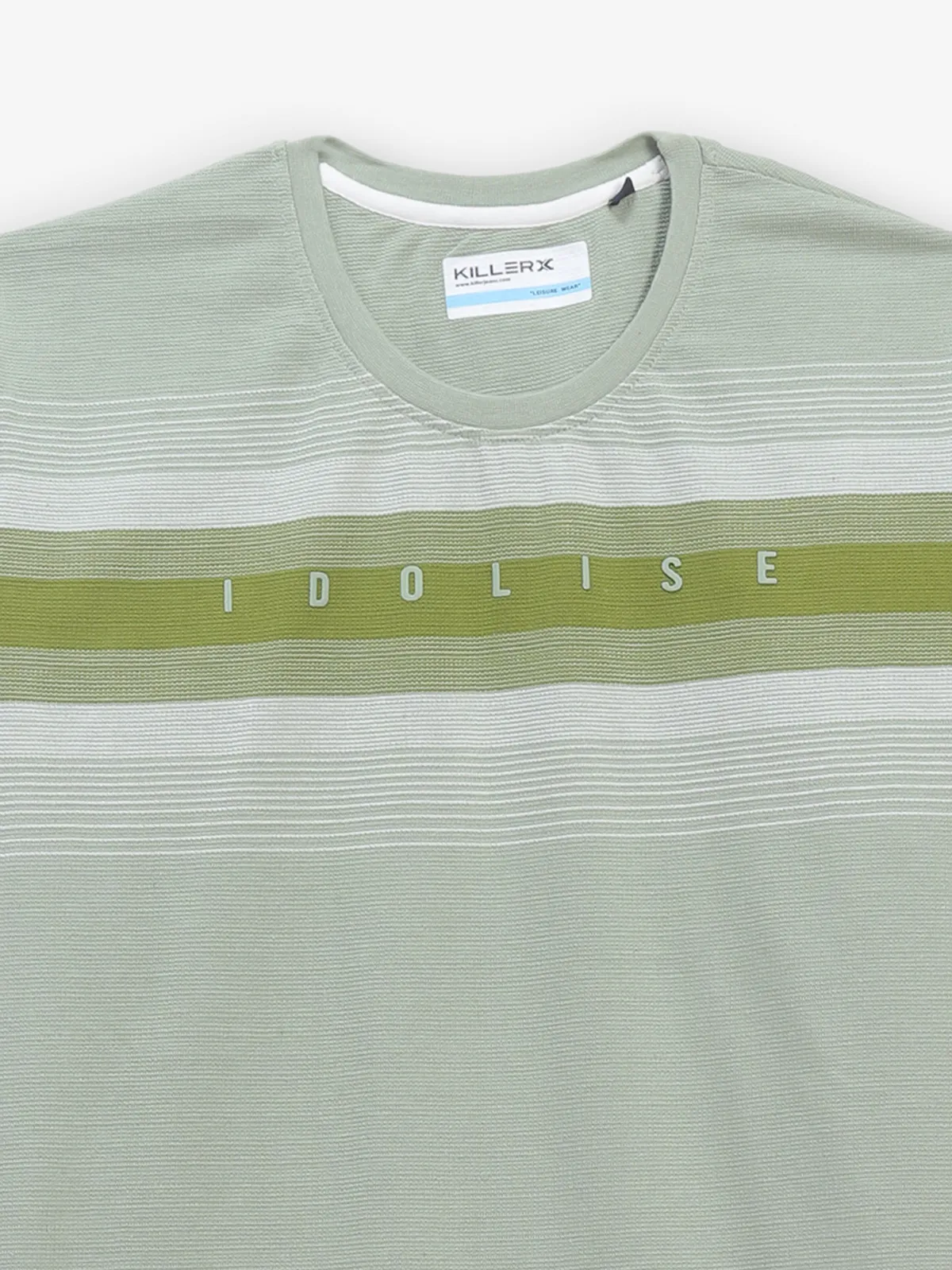 KILLER light green cotton slim fit t-shirt