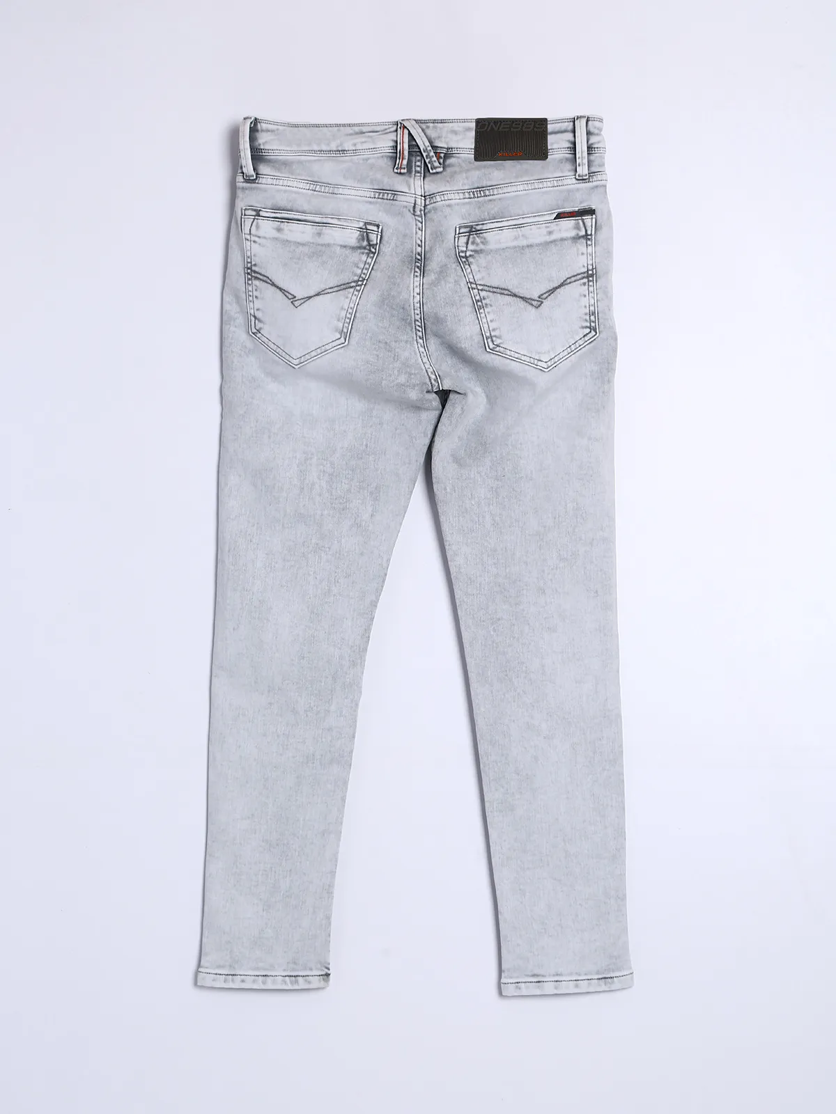 Killer light grey ripped ankle fit jeans