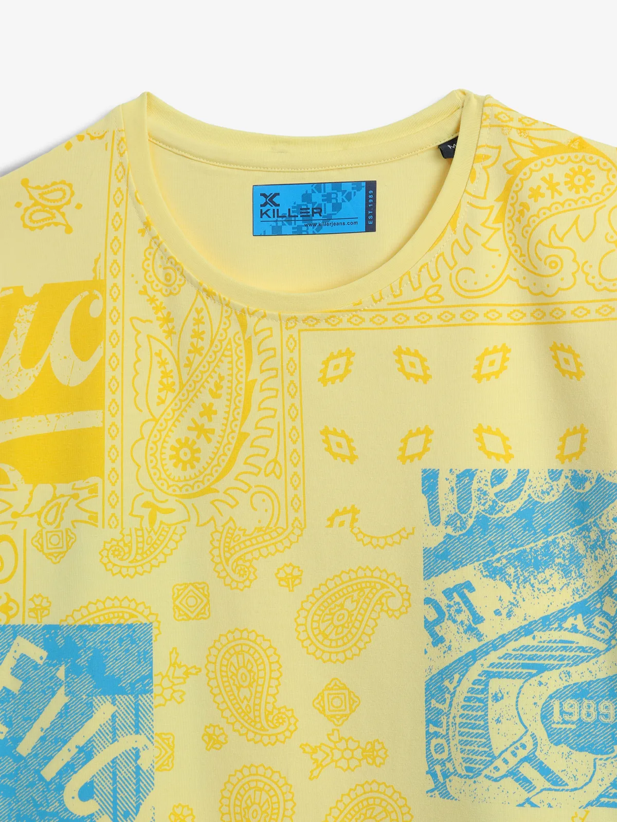 KILLER musterd yellow cotton t-shirt