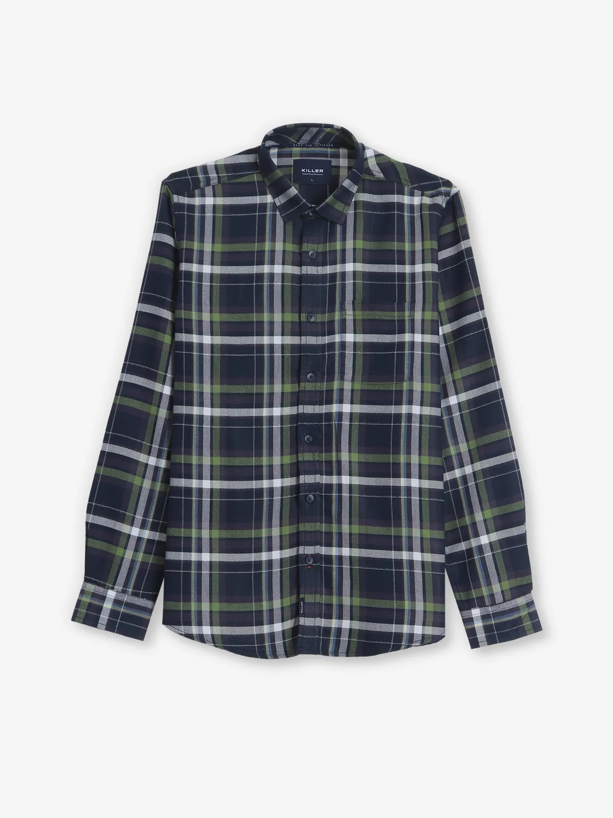 KILLER navy and green checks shirt