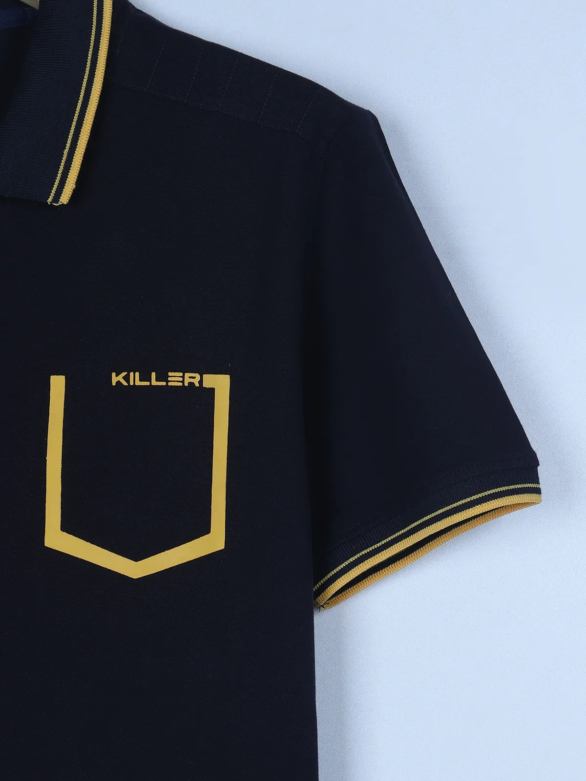 Killer navy plain cotton polo t shirt