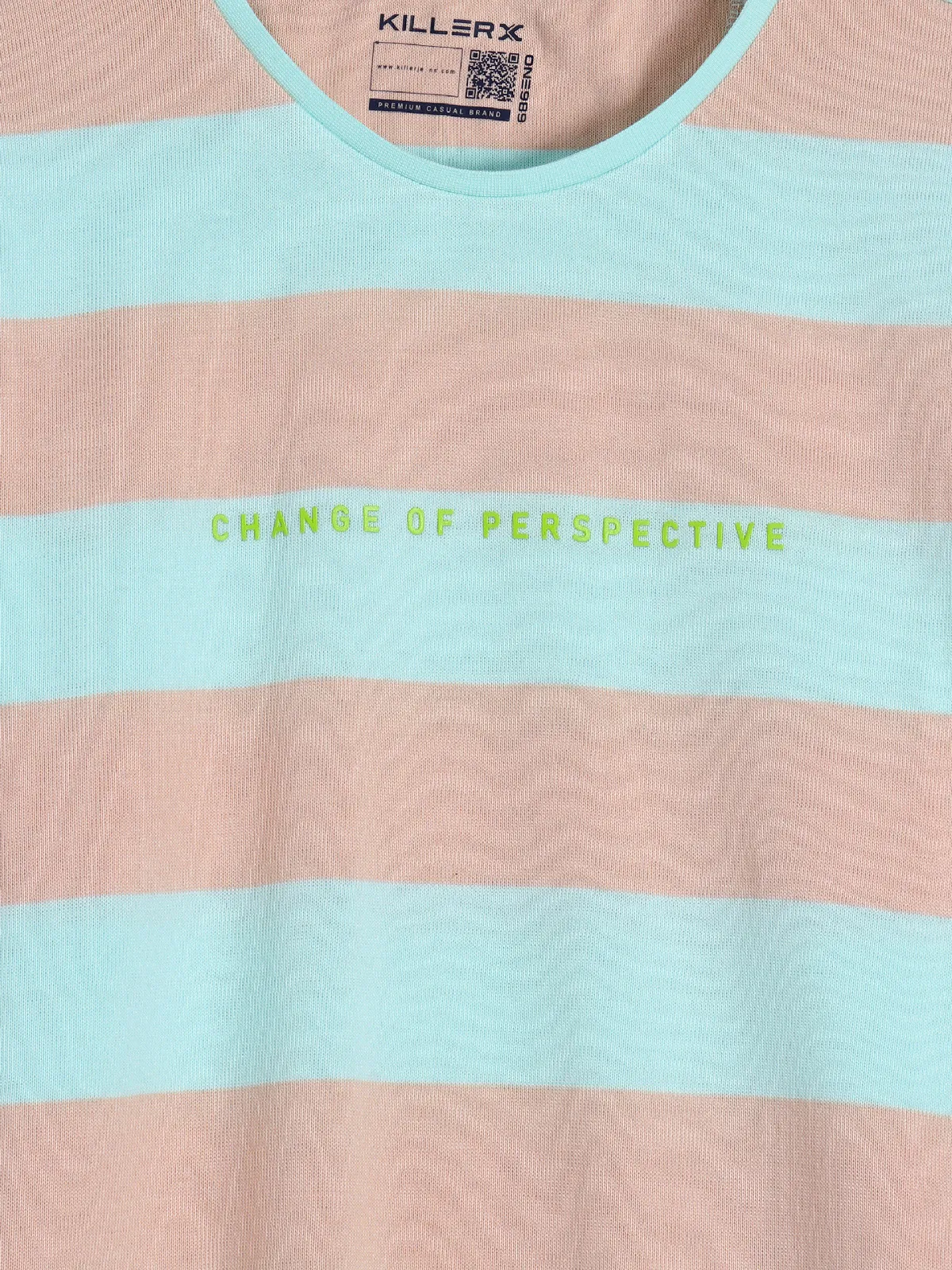 Killer peach and green stripe t-shirt