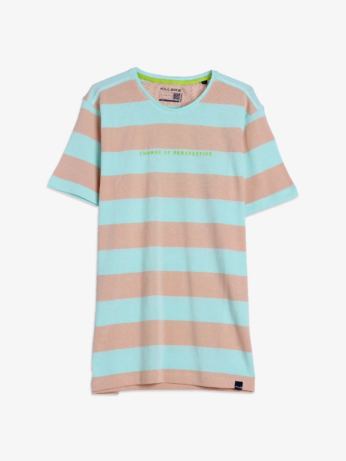 Killer peach and green stripe t-shirt