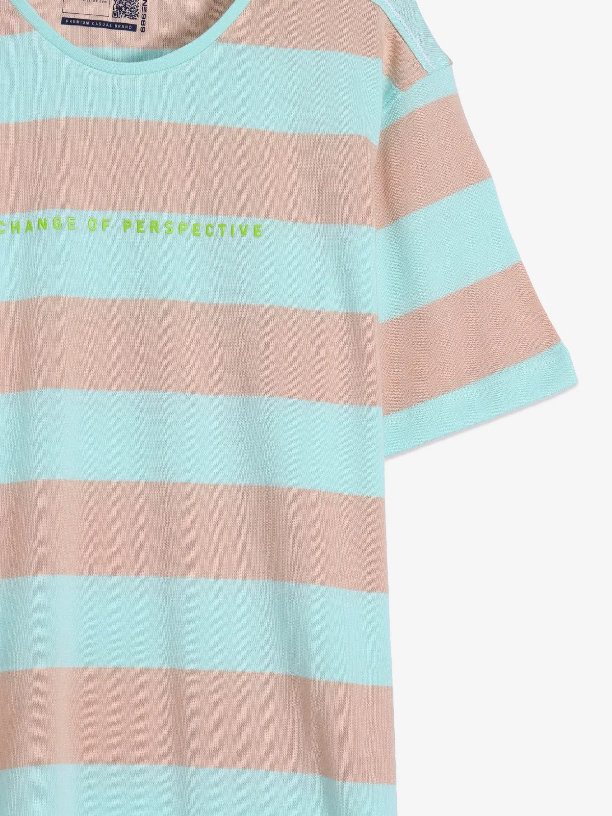 Killer peach and green stripe t-shirt