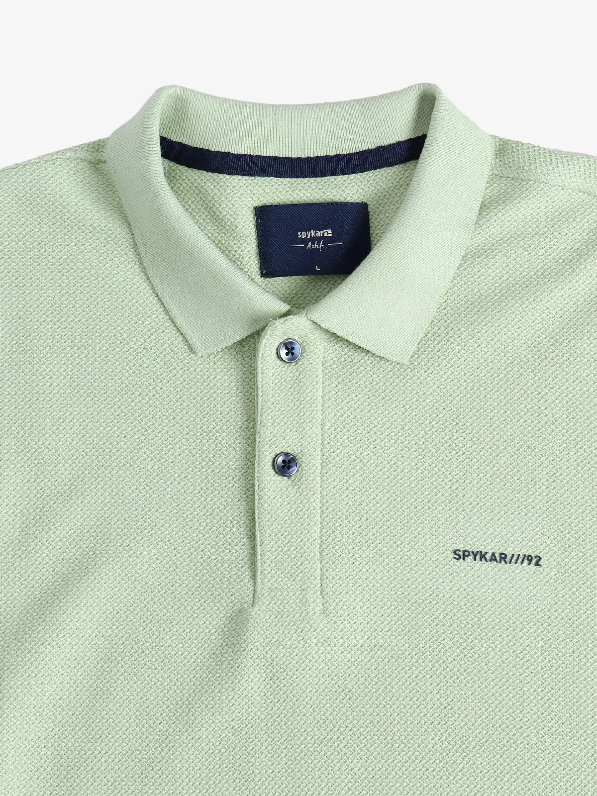 Spykar pista green plain polo t-shirt