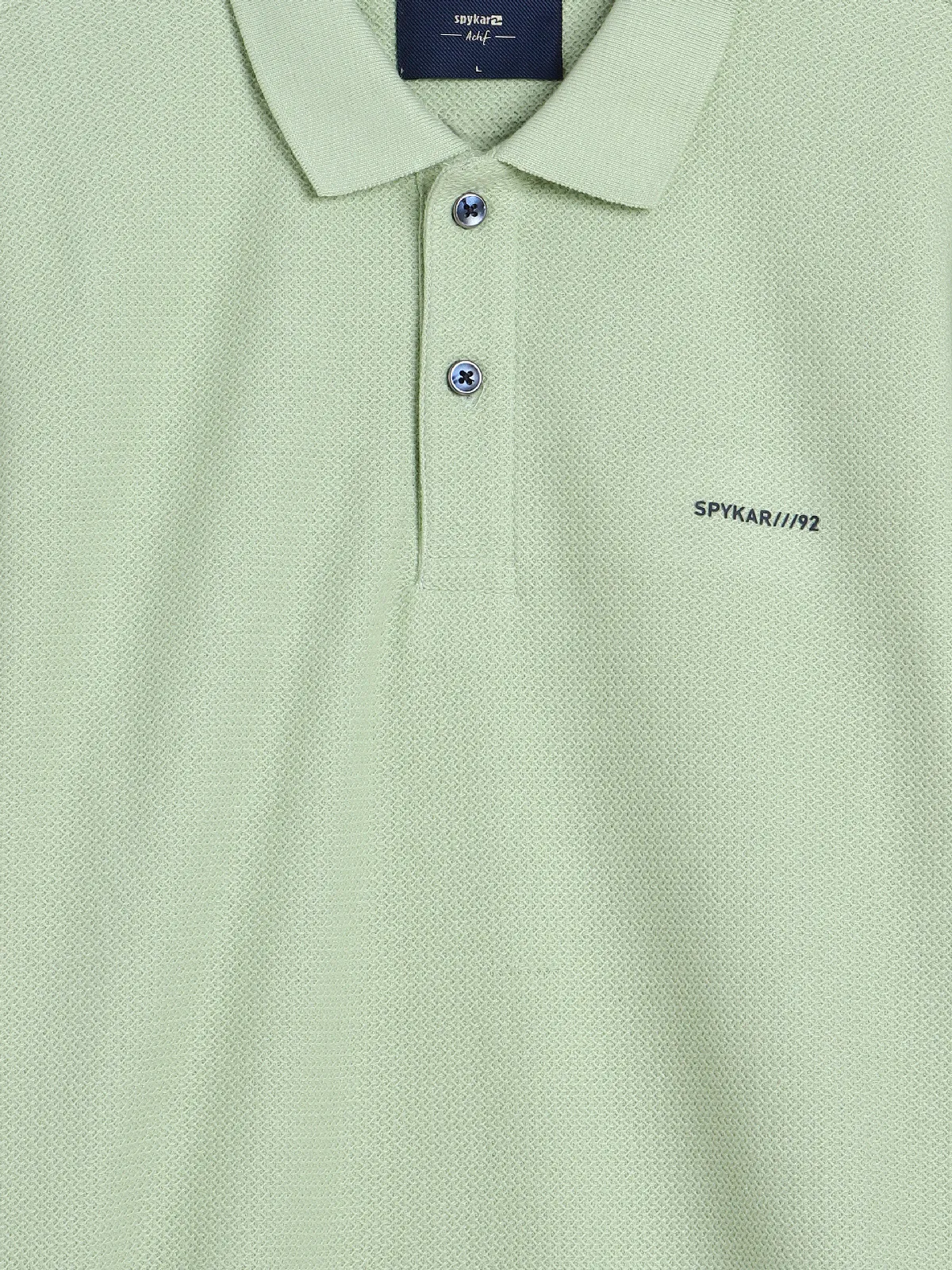 Spykar pista green plain polo t-shirt