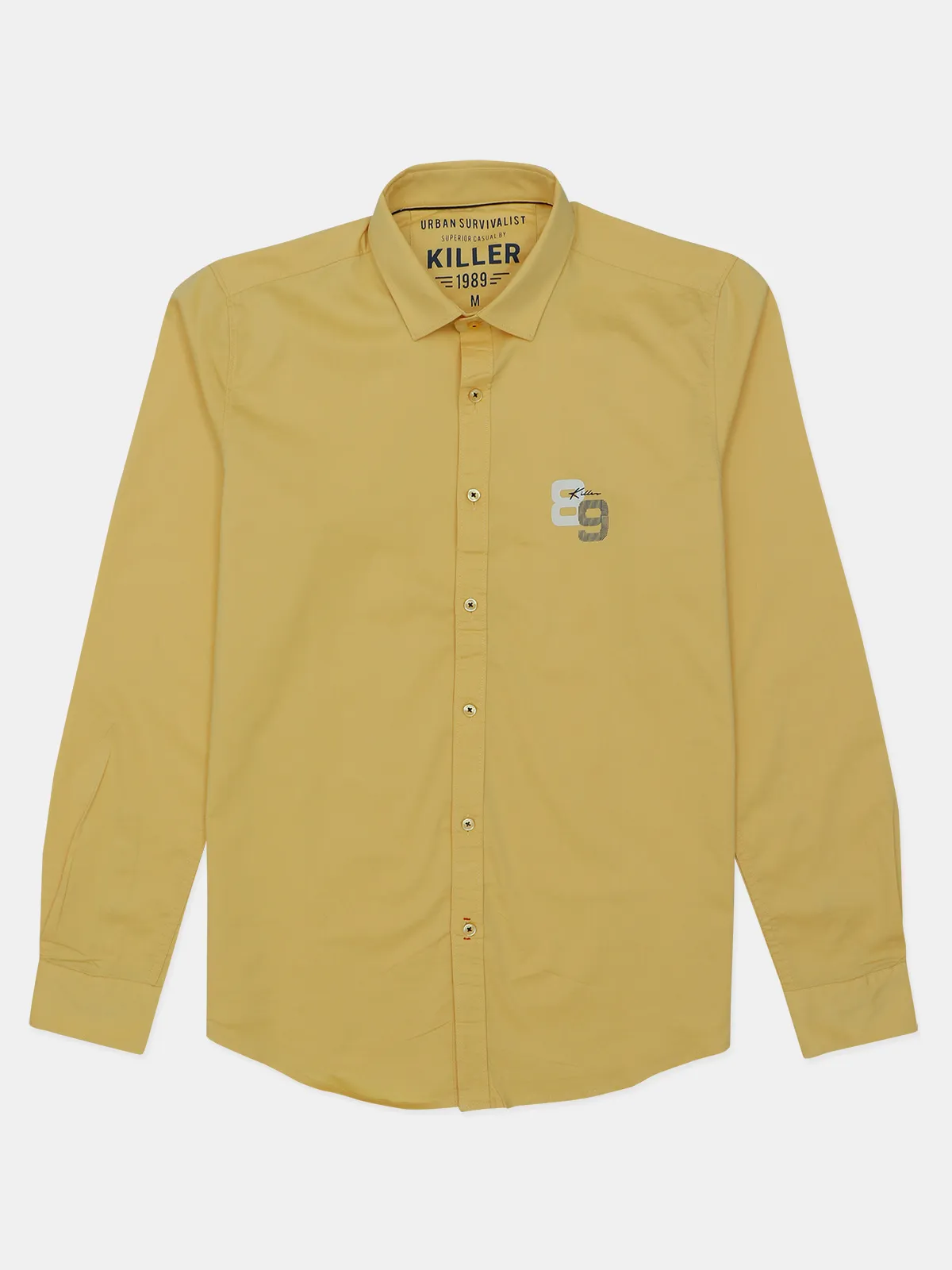 Killer printed yellow casual shirt in cotton