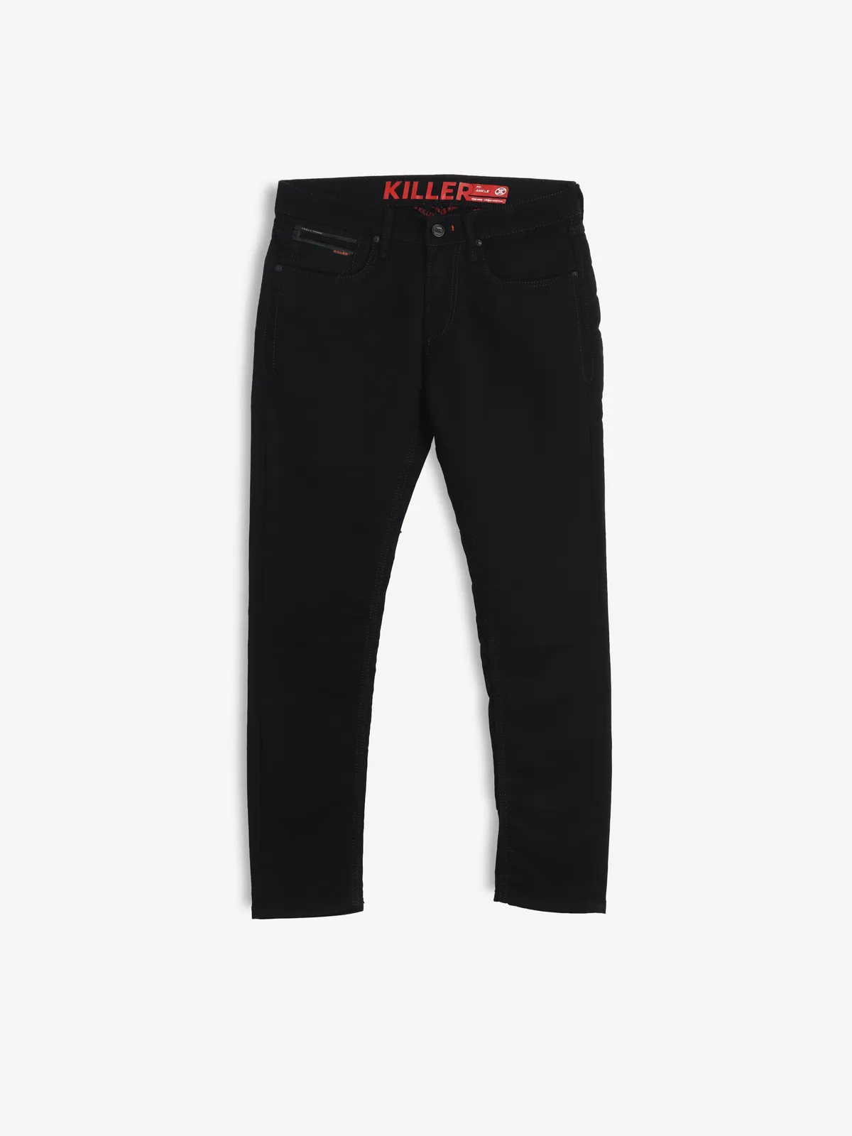 KILLER solid black ankle fit jeans