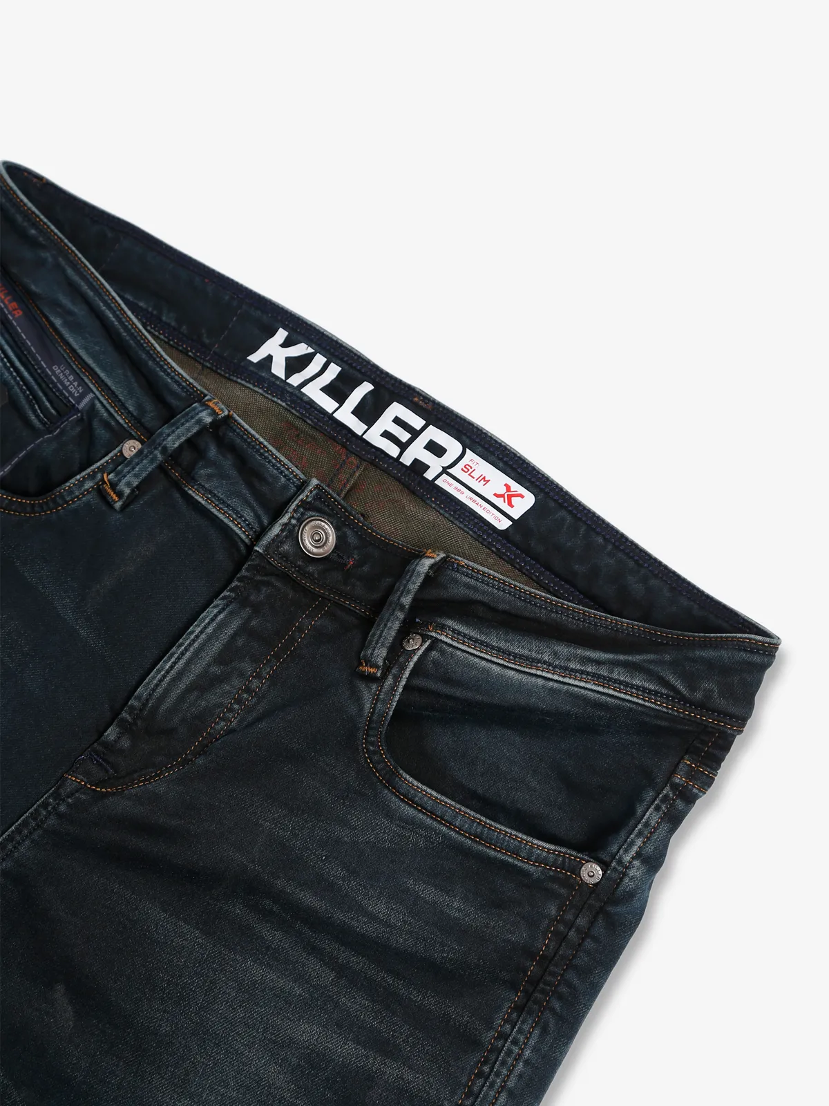 Killer washed dark grey slim fit jeans