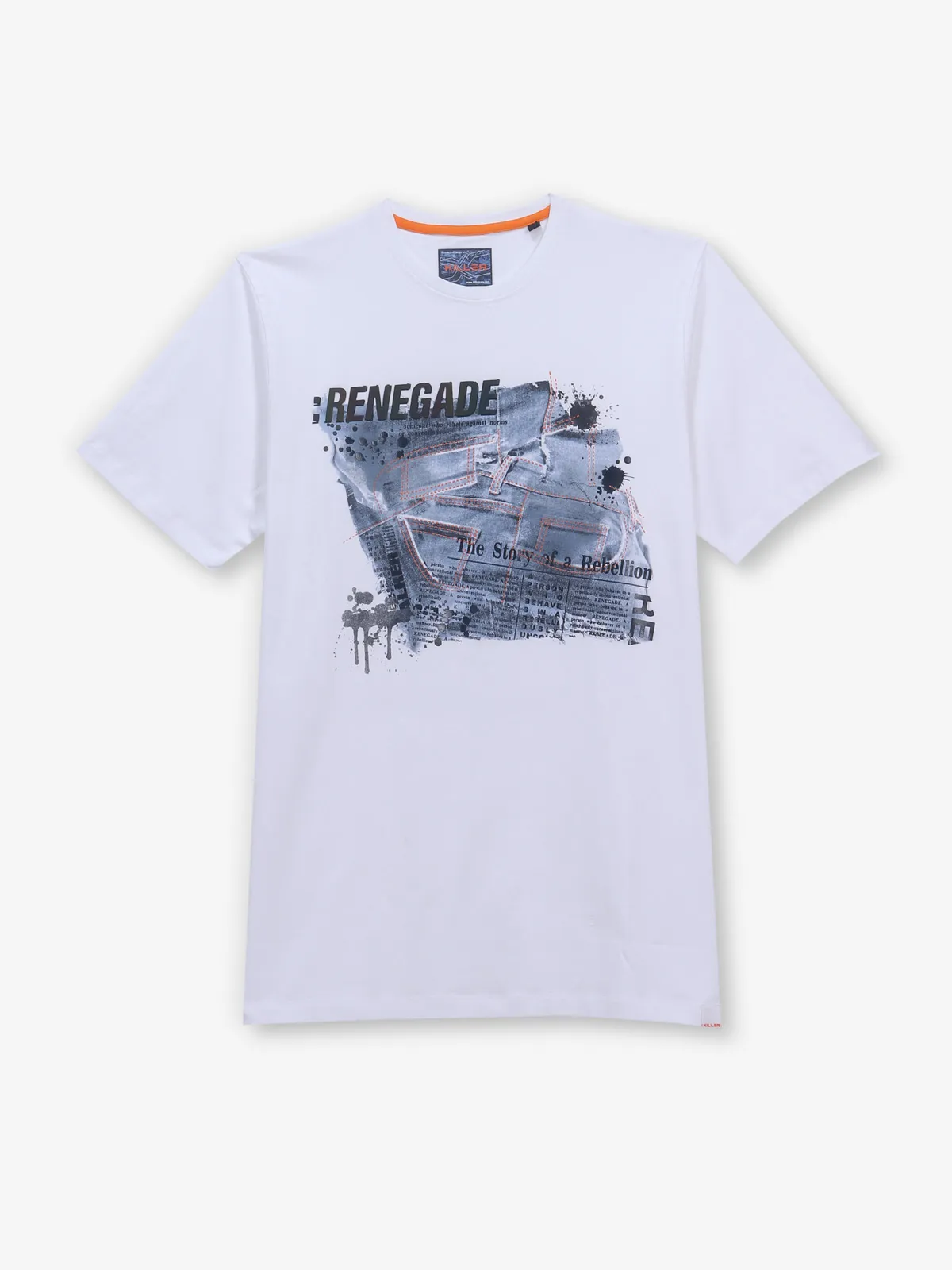 KILLER white printed casual cotton t-shirt