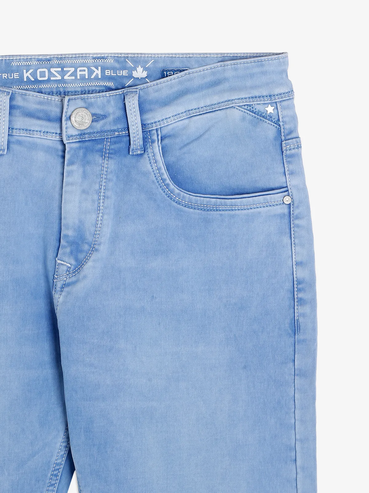 Kozzak sky blue washed men jeans