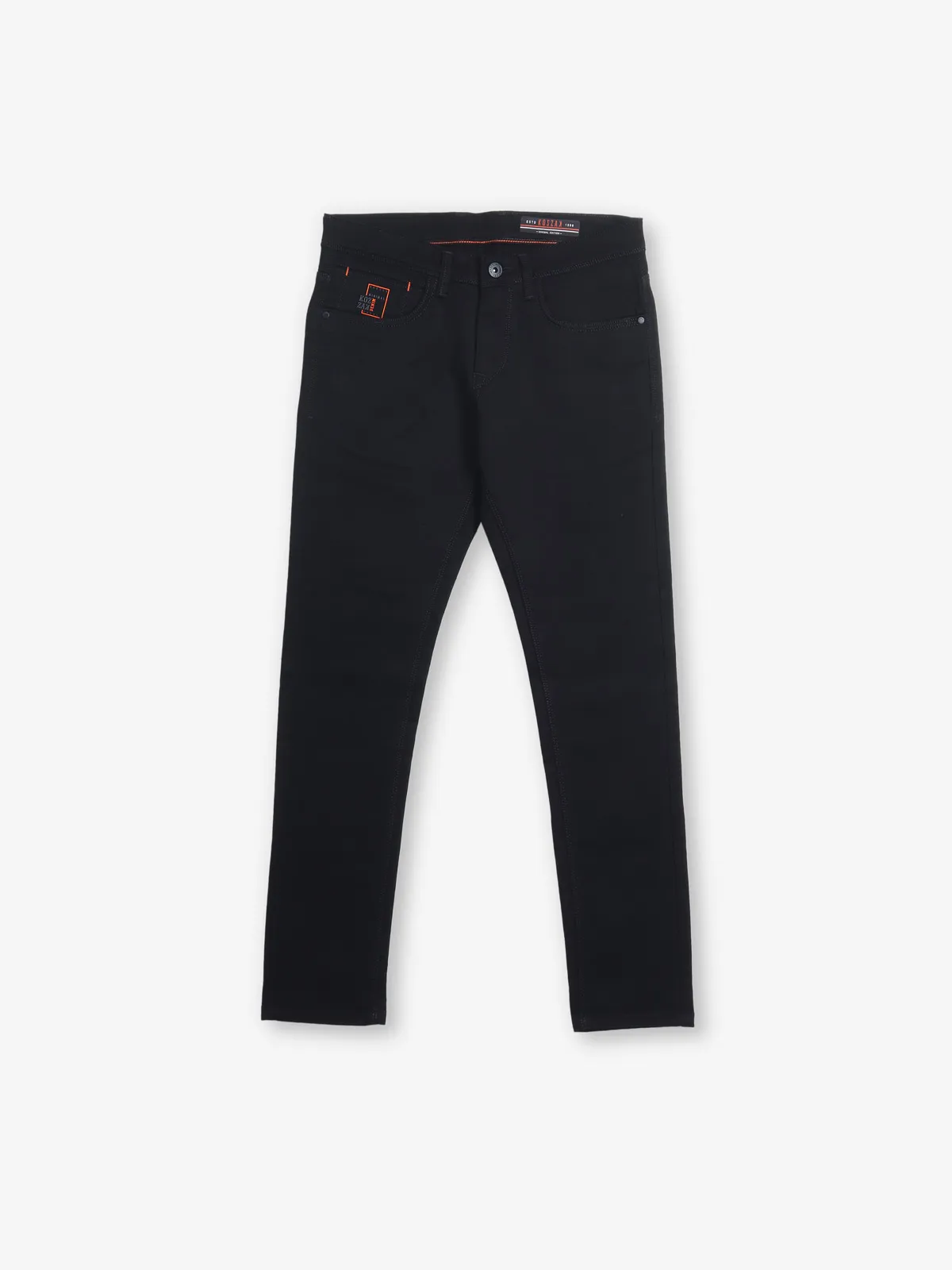 KOZZAK solid black denim skinny fit eans