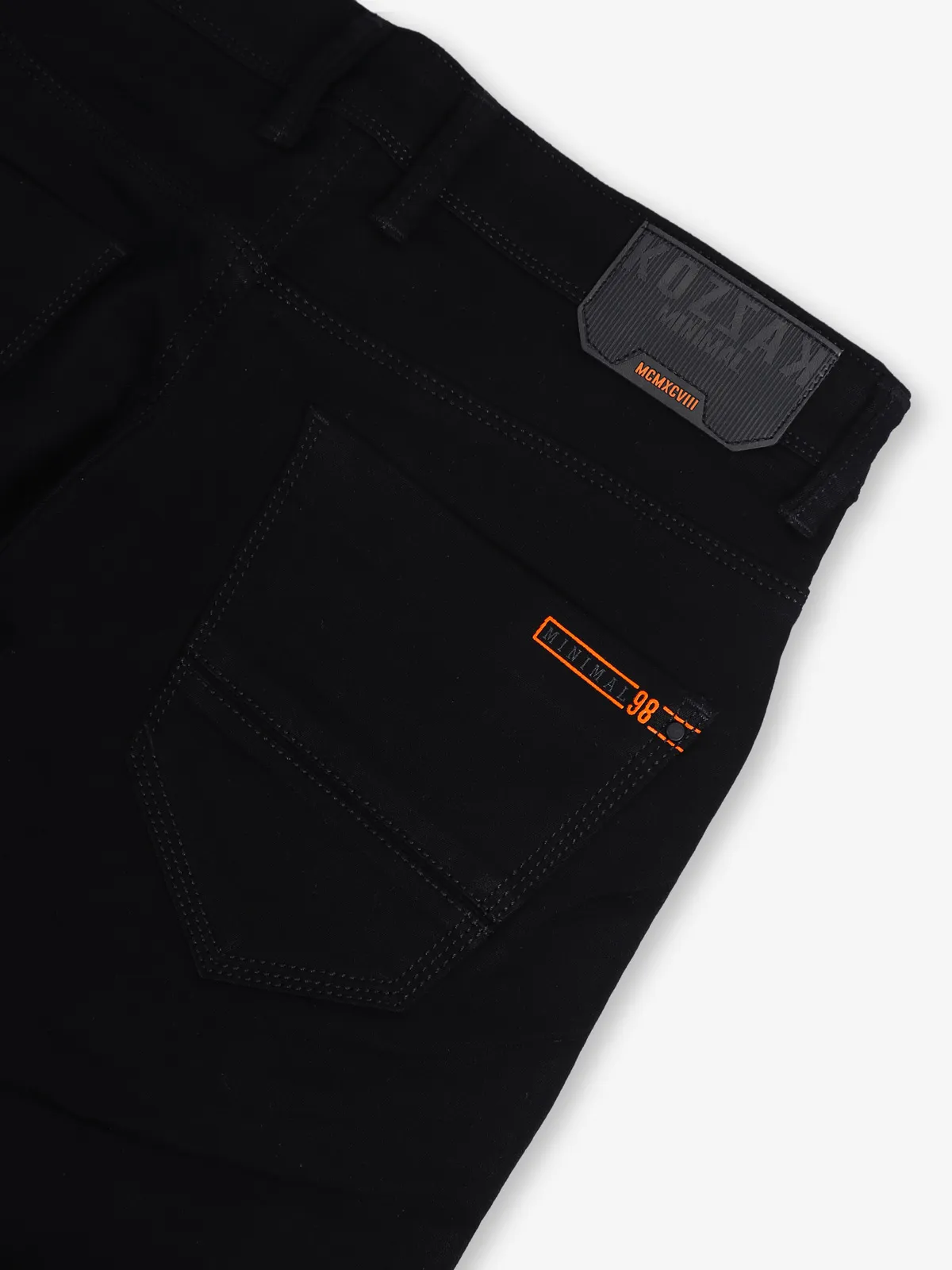 KOZZAK solid black denim skinny fit eans