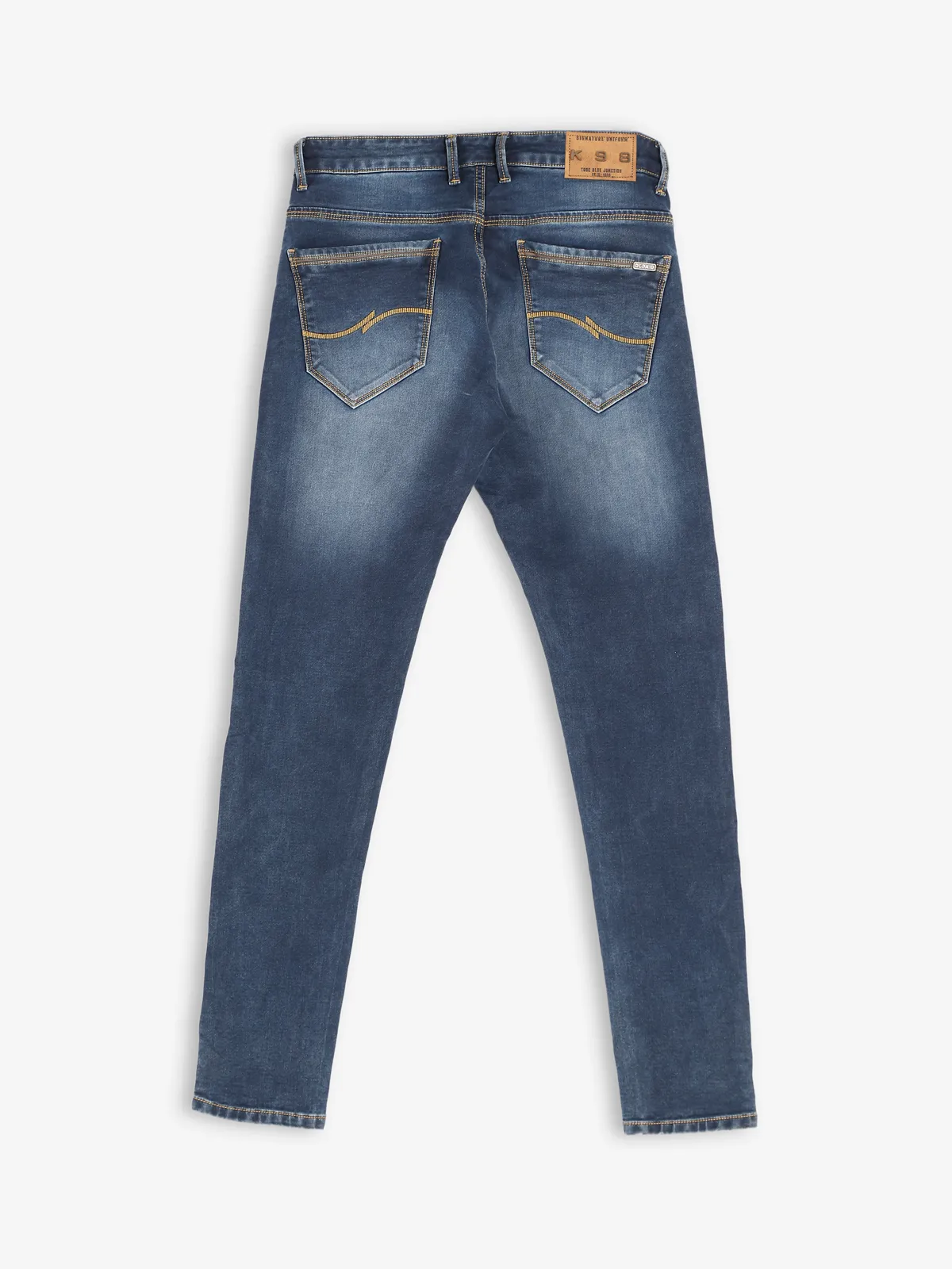 Kozzak washed blue super skinny fit jeans