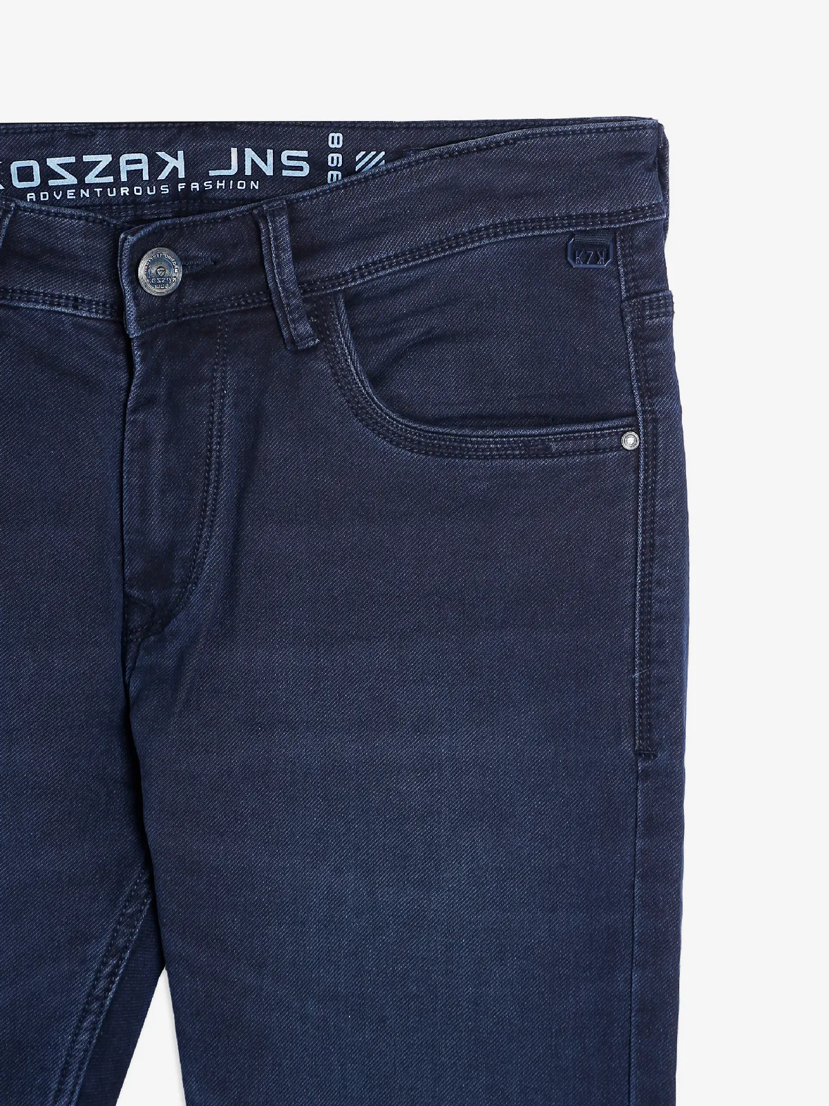 Kozzak washed dark blue men jeans