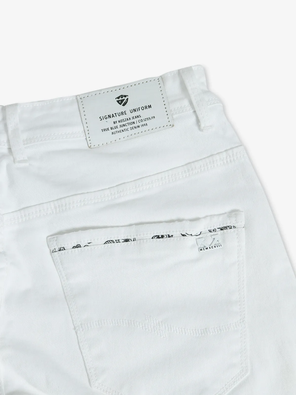 Kozzak white ripped jeans in super skinny fit