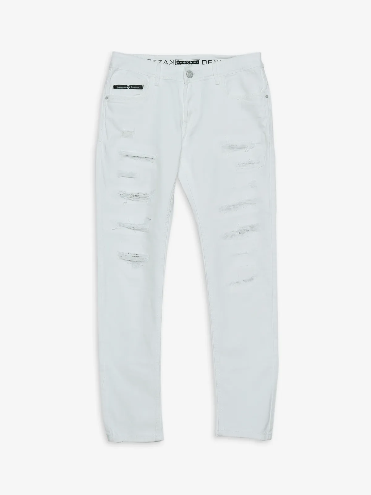 Kozzak white ripped jeans in super skinny fit