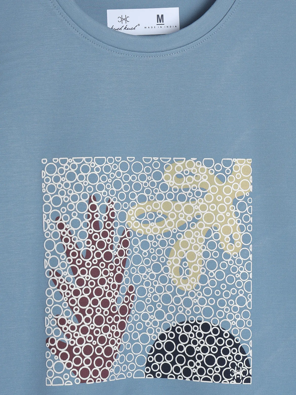 KUCH KUCH blue printed cotton t-shirt