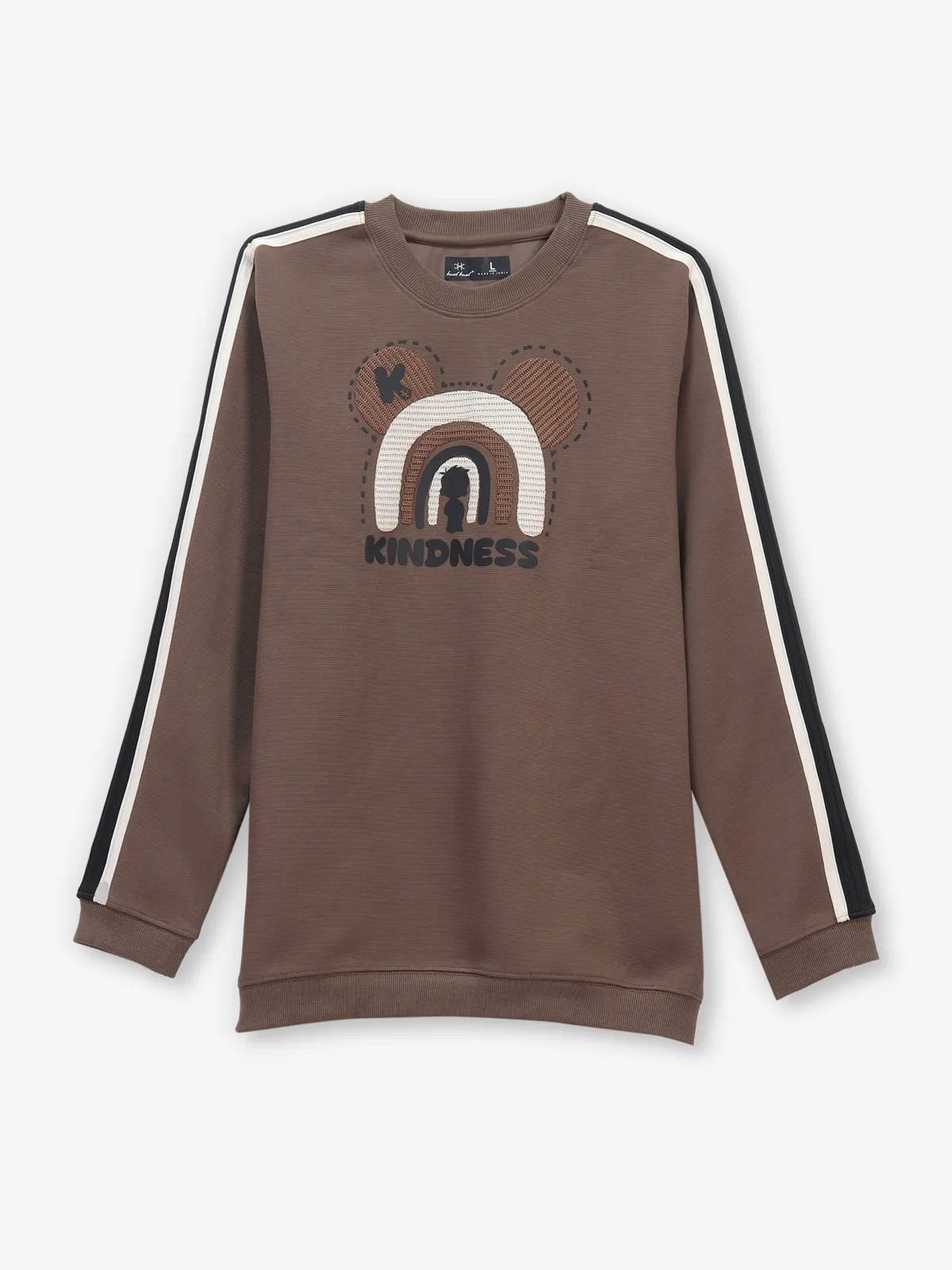 KUCH KUCH brown cotton t-shirt with full sleeves