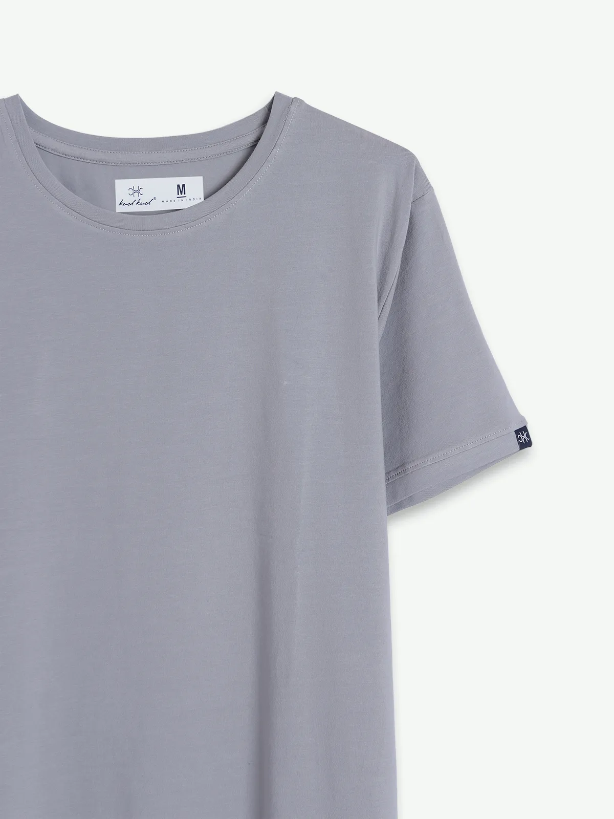 Kuch Kuch cotton grey plain t shirt