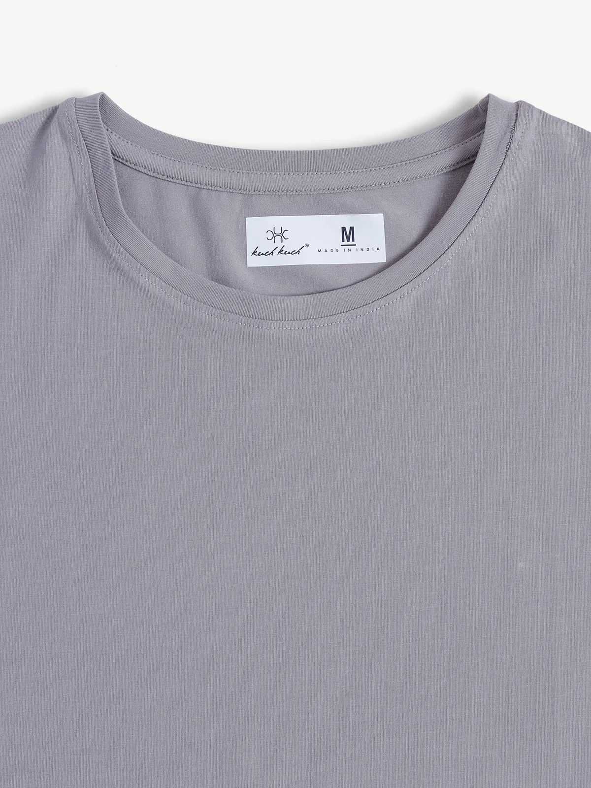 Kuch Kuch cotton grey plain t shirt