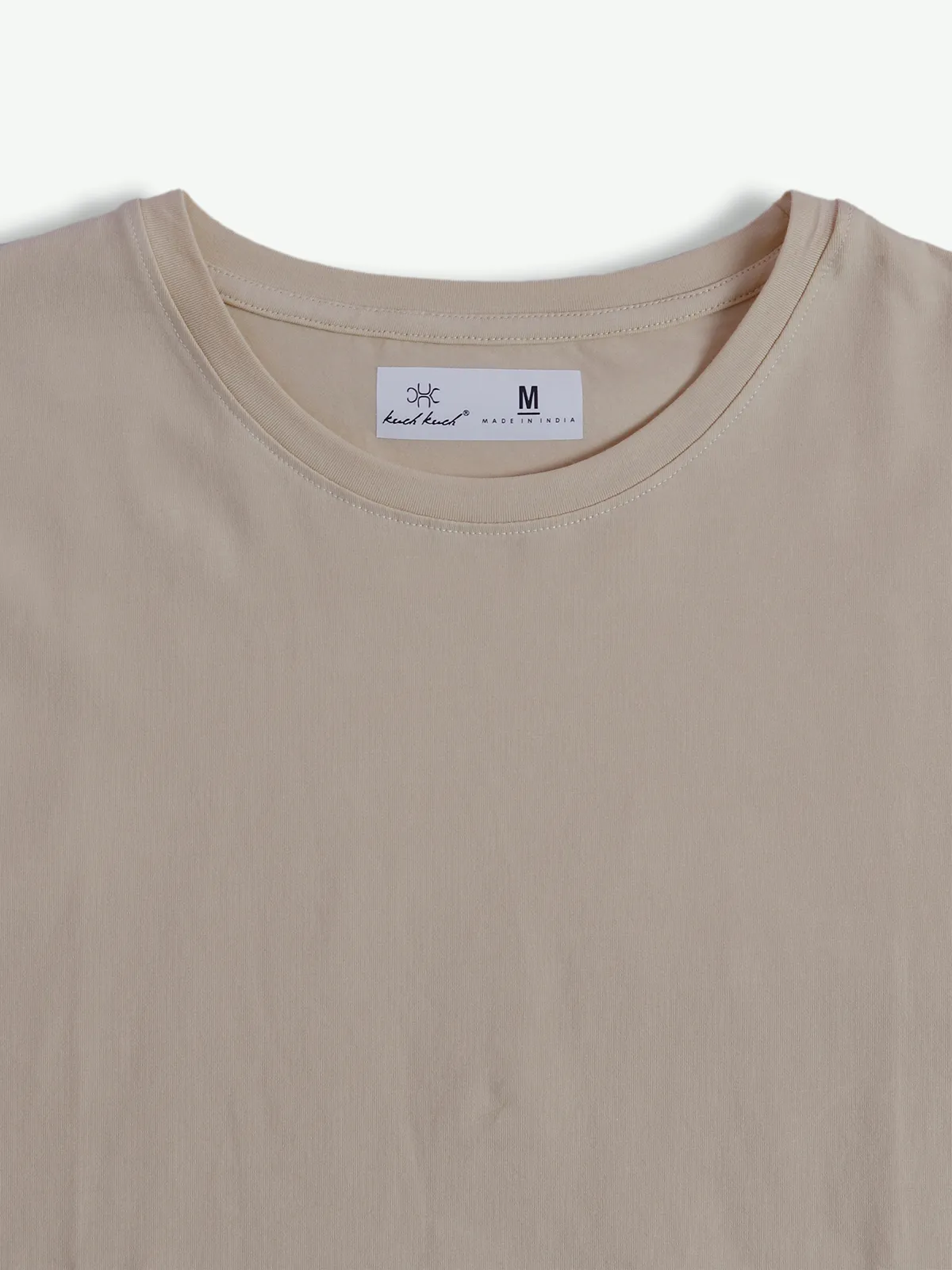 Kuch Kuch cotton plain beige t shirt