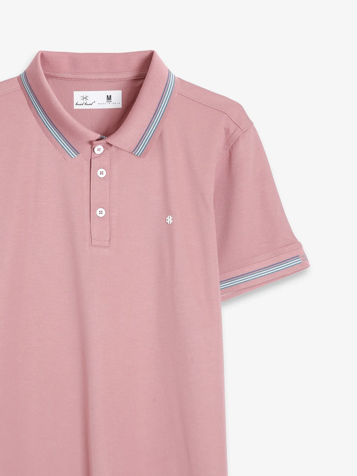 Kuch Kuch mauve pink plain polo t shirt