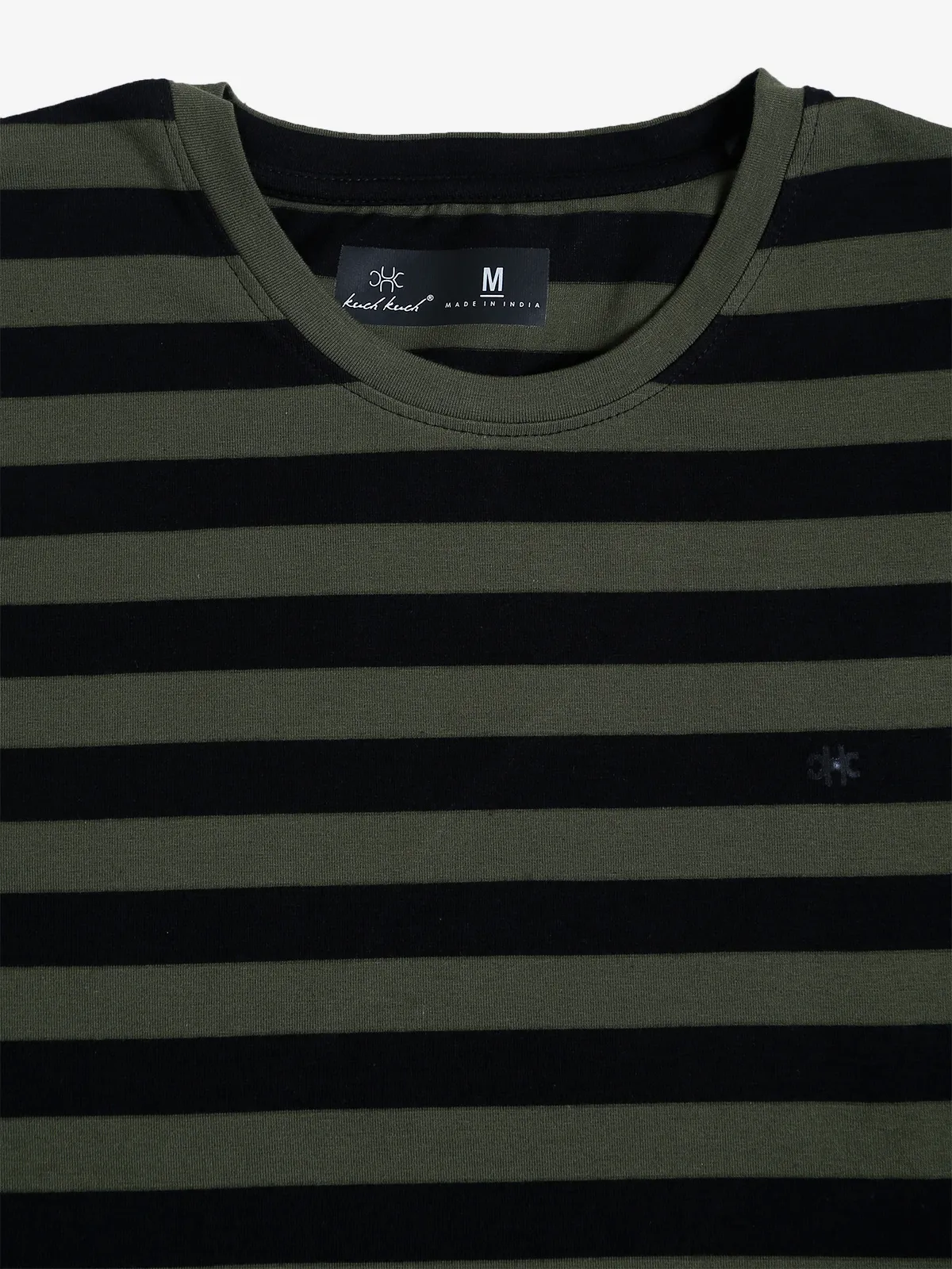Kuch Kuch olive and black stripe t shirt