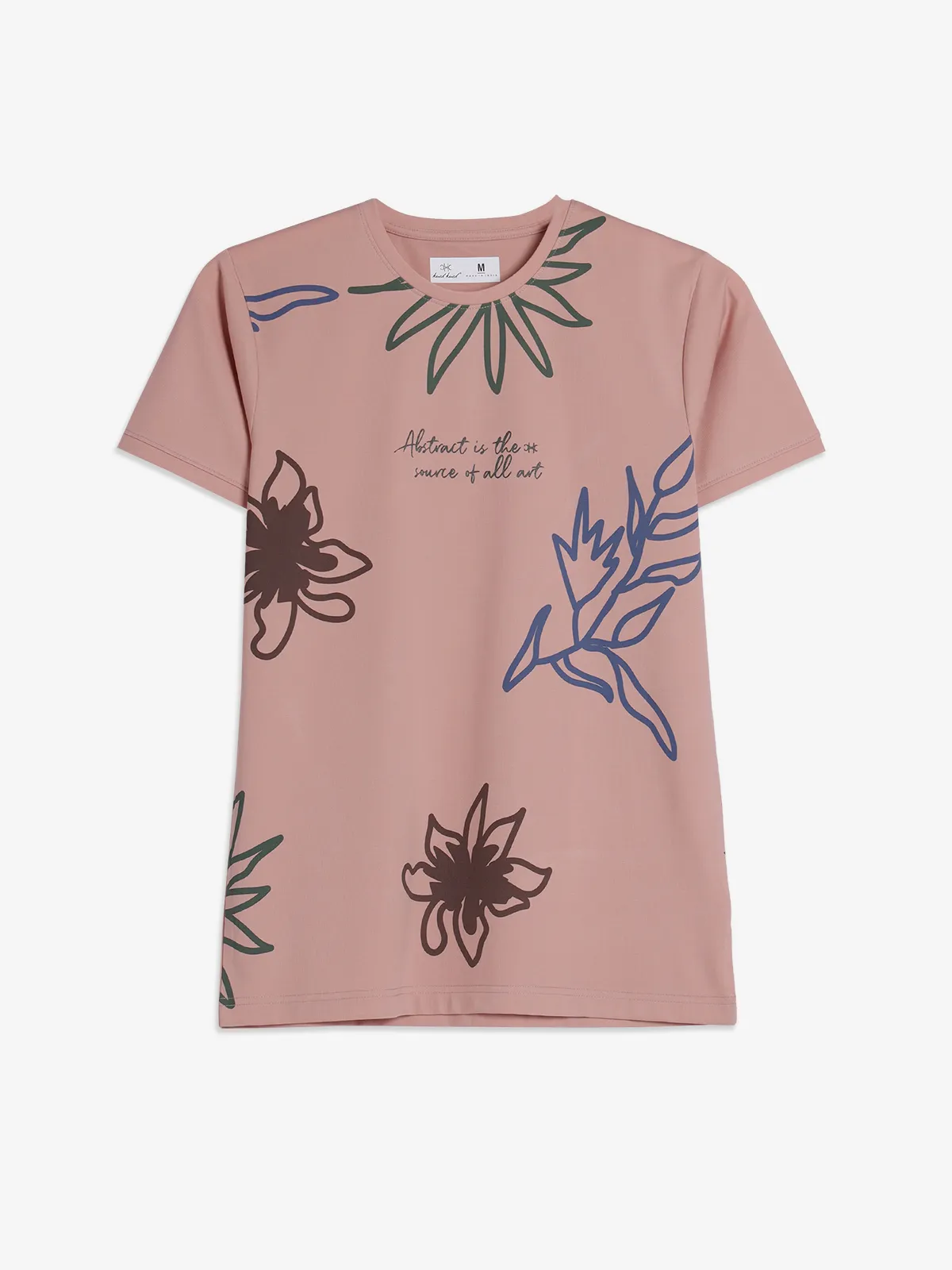 KUCH KUCH peach printed cotton t-shirt