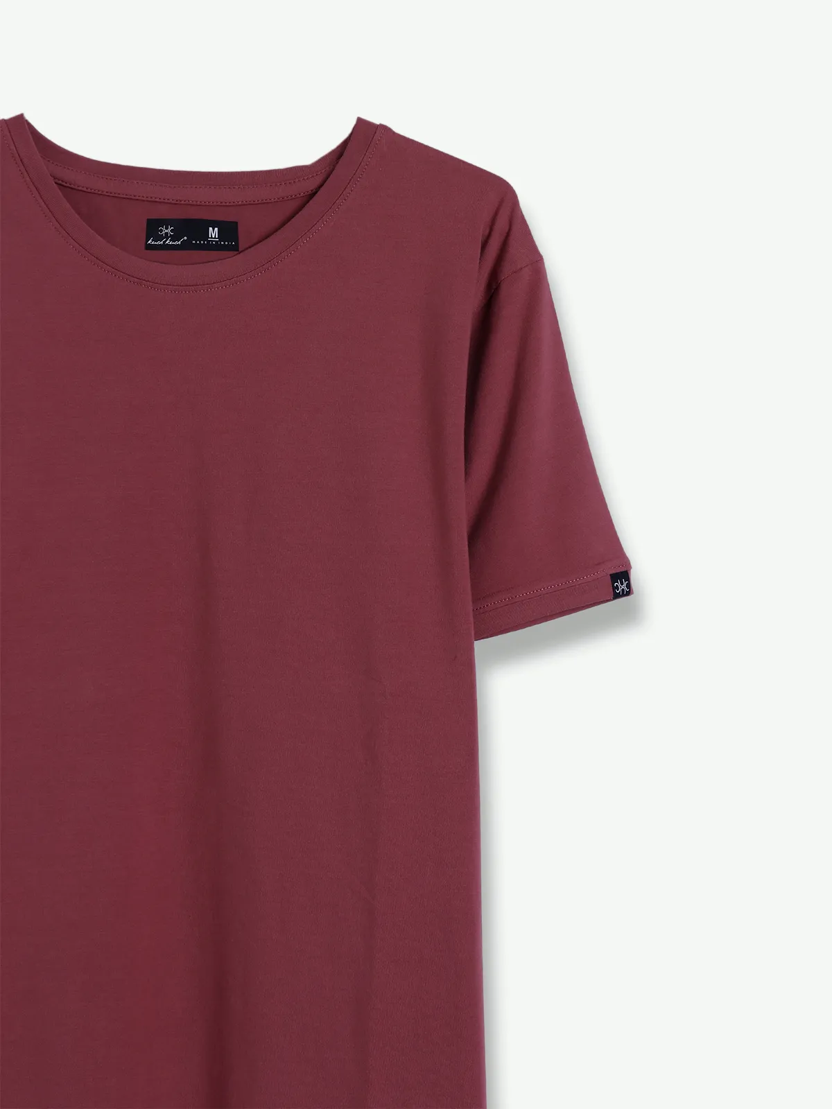 Kuch Kuch plain cotton maroon t shirt