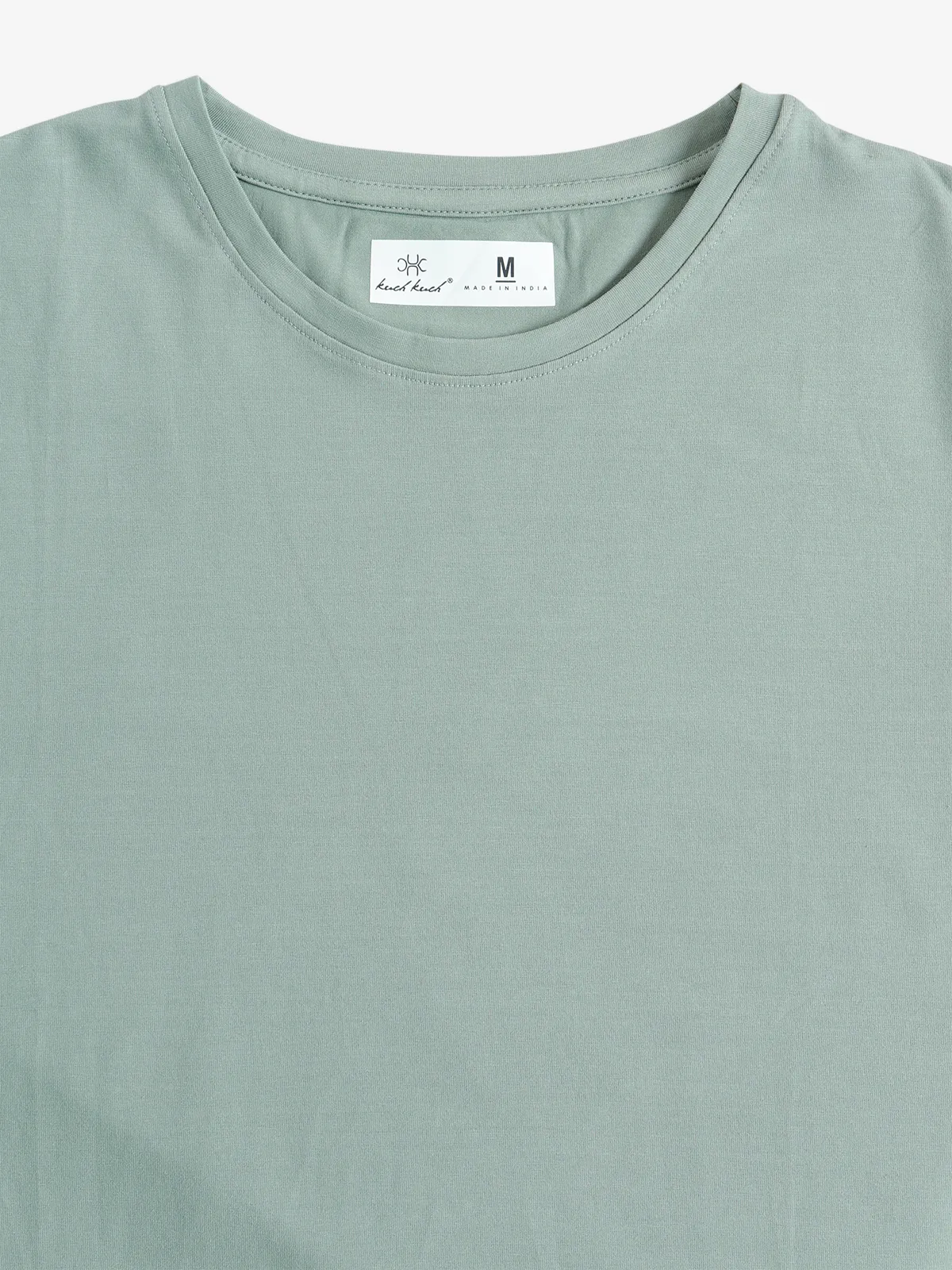 Kuch Kuch sage green plain t shirt