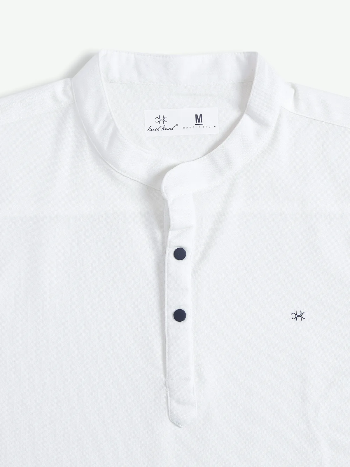 Kuch Kuch white cotton plain t shirt